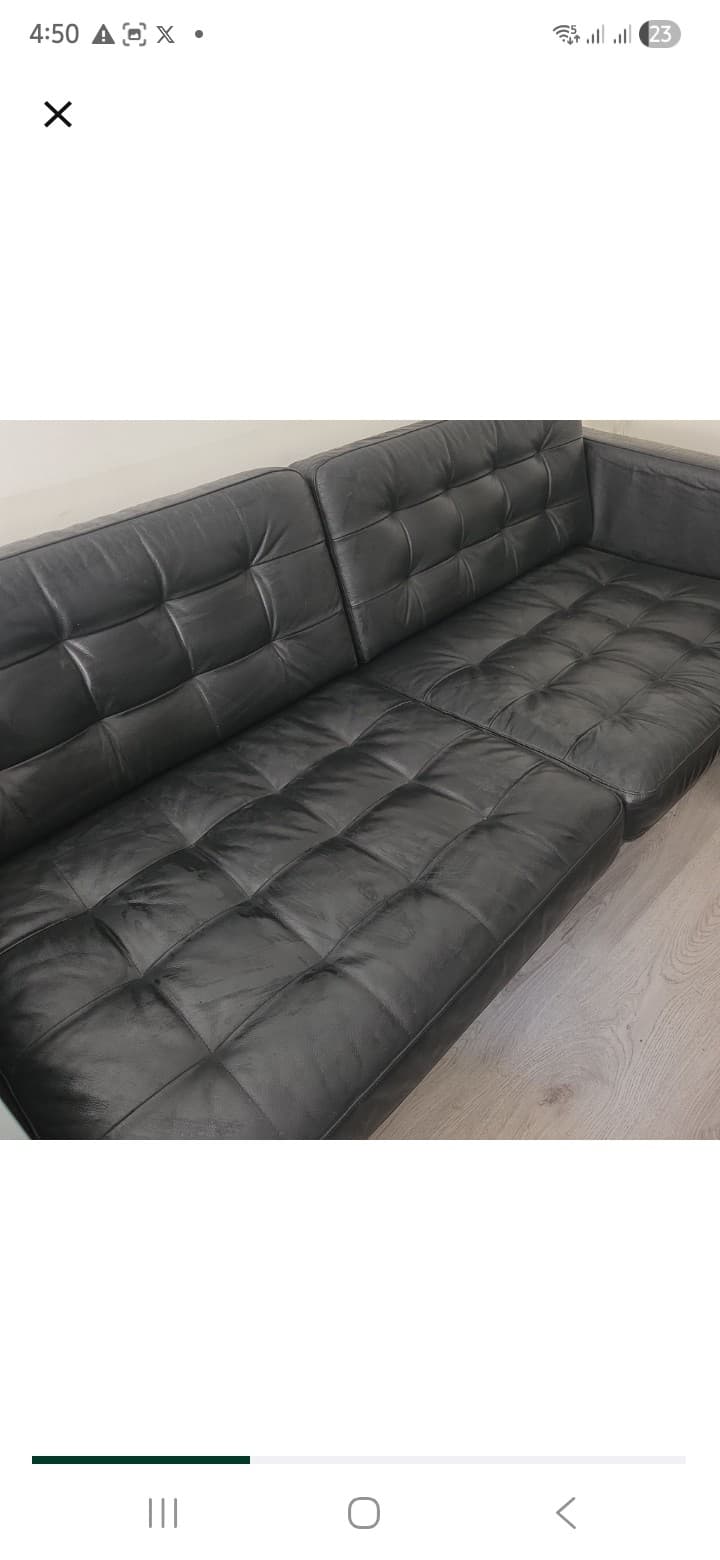 LANDSKRONA 2-seat sofa, Grann/Bomstad golden-brown/wood
