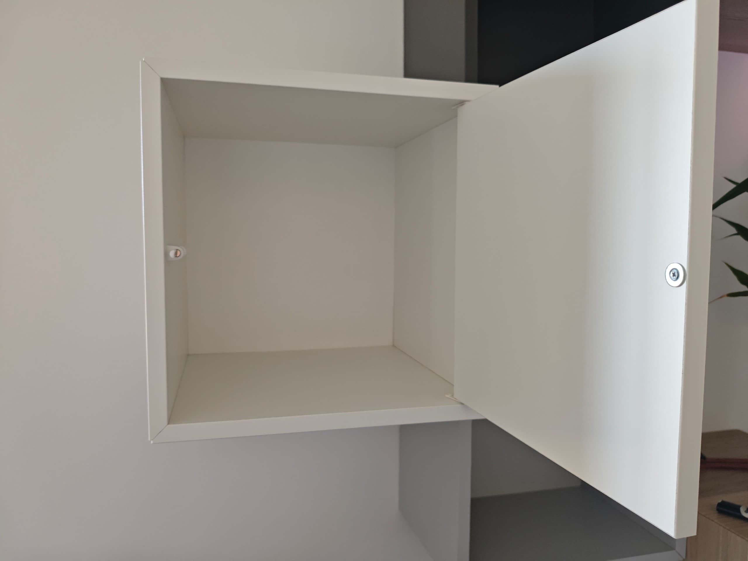 EKET wall cabinet with glass door, pale yellow, 35x35x35 cm