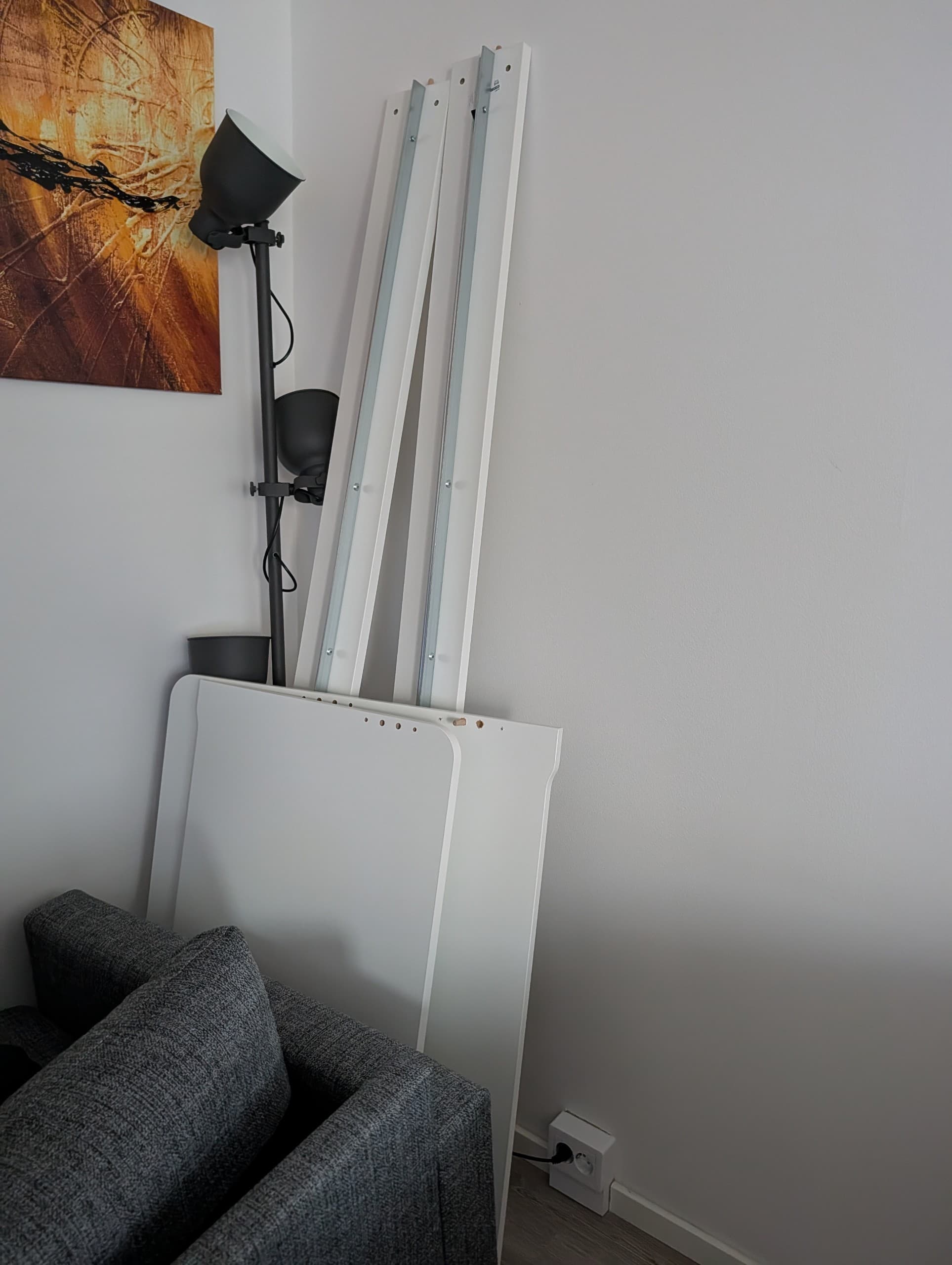 SLÄKT / NATTAPA bed frame w guard rail+slat bd base, white, 90x200 cm