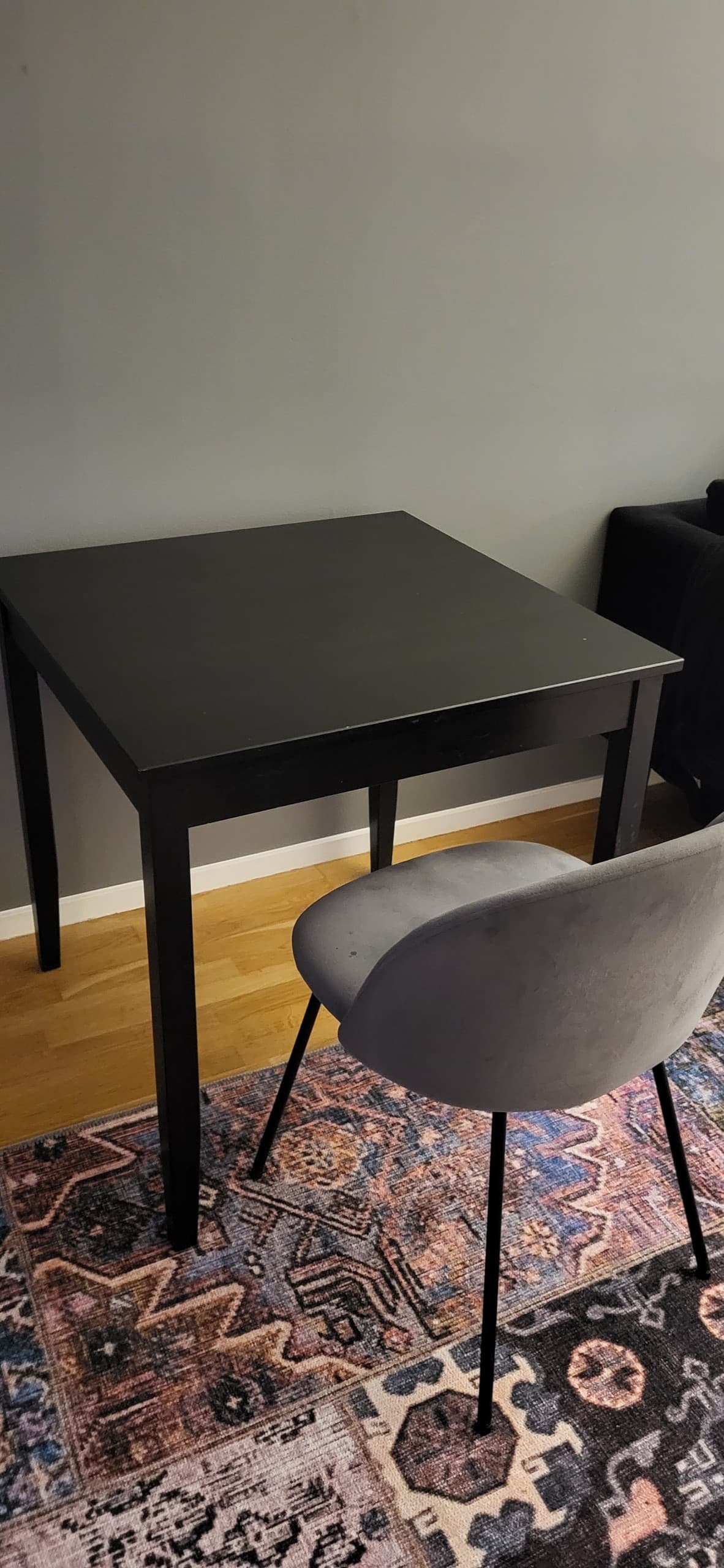 IKEA BORD table, dark brown stained/beech veneer, 80x60 cm