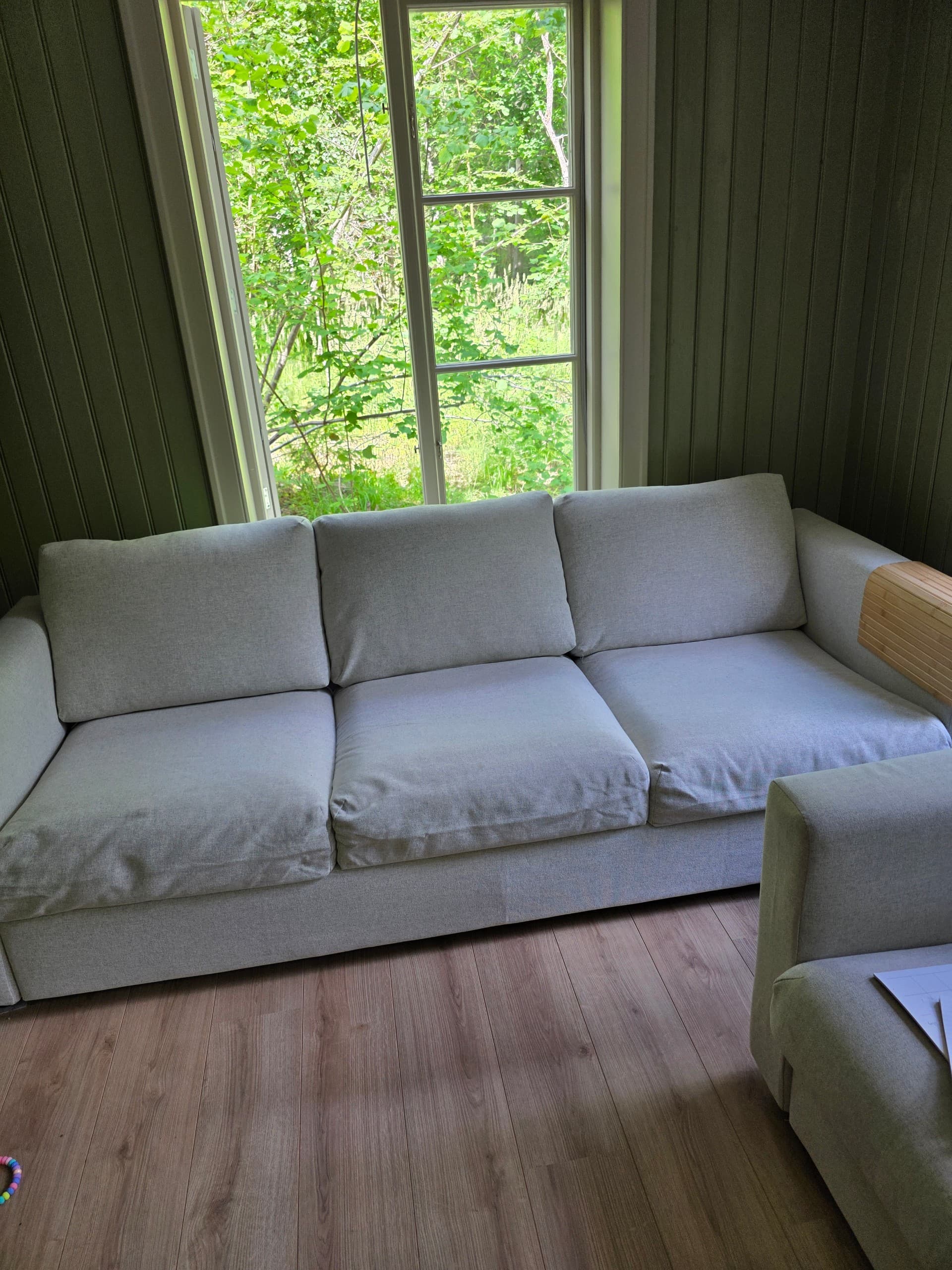 VIMLE cover for corner sofa, 5-seat, with chaise longue/Gunnared medium grey