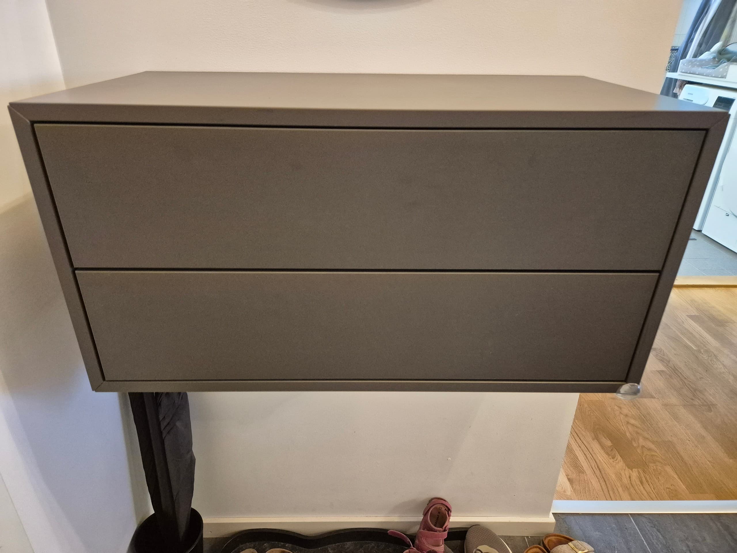 EKET cabinet with 2 drawers, dark grey, 70x35x35 cm