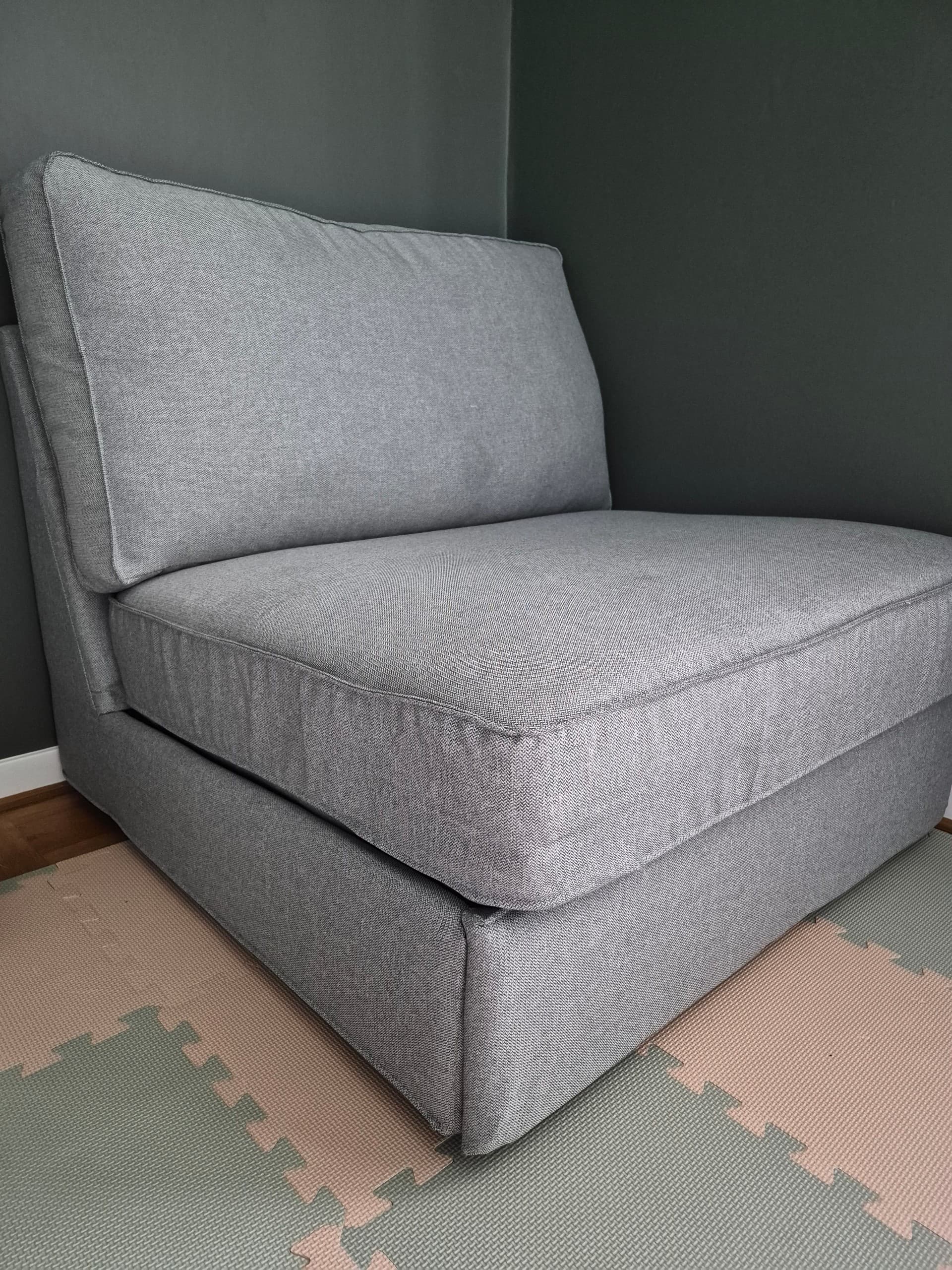KIVIK 1-seat sofa-bed, Tibbleby beige/grey