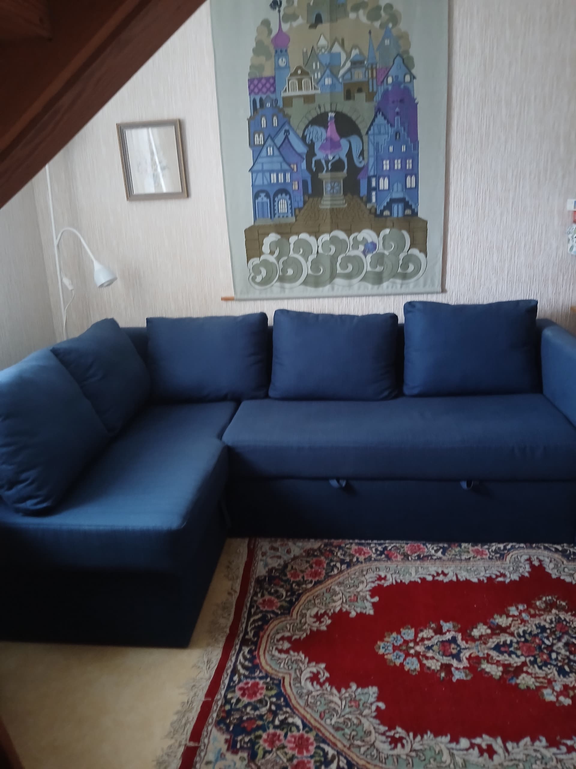 FRIHETEN / KLAGSHAMN corner sofa-bed with storage, Skiftebo dark grey