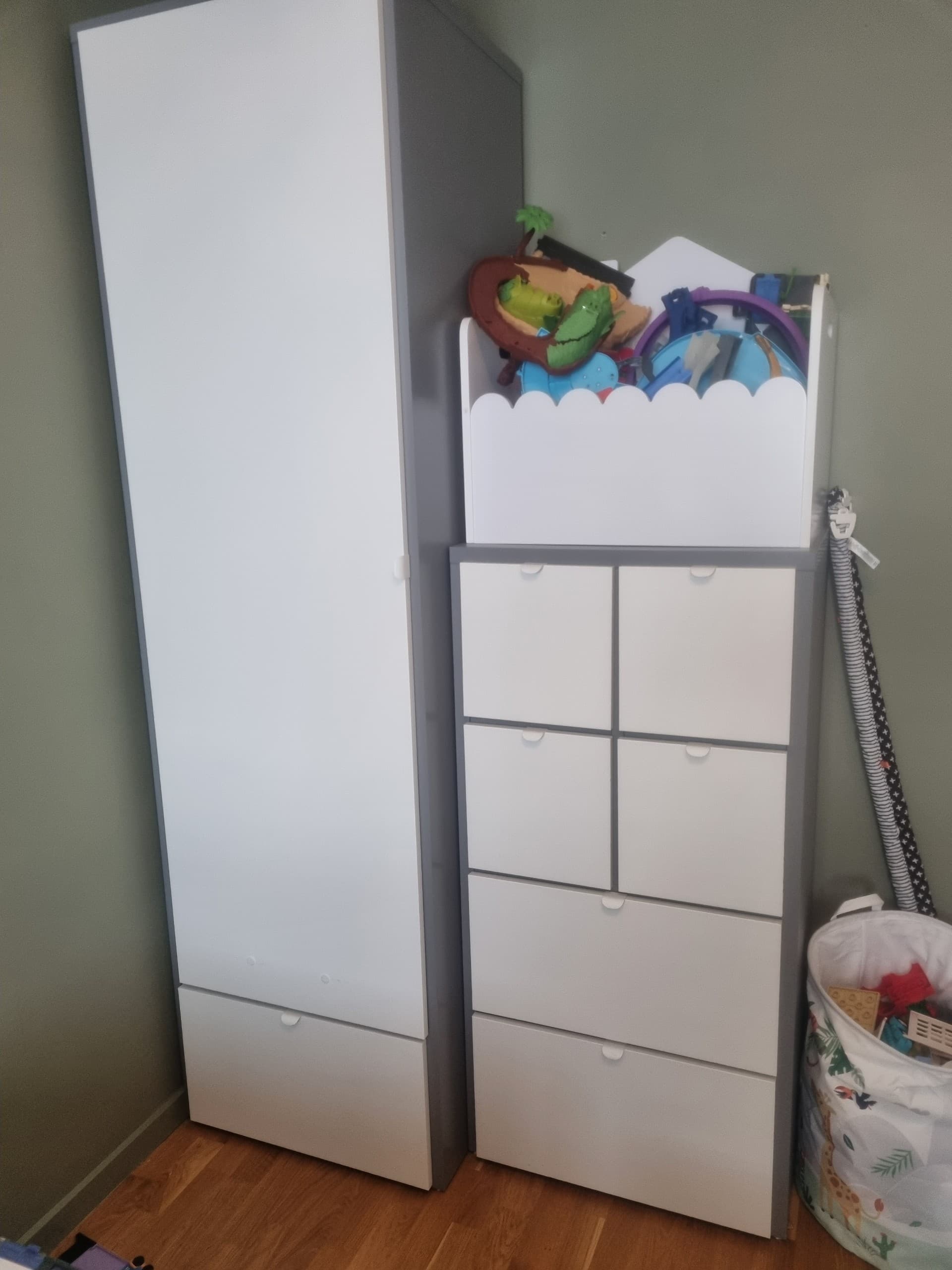 VISTHUS GARDEROB garderob, grå/vit, 63x59x216 cm