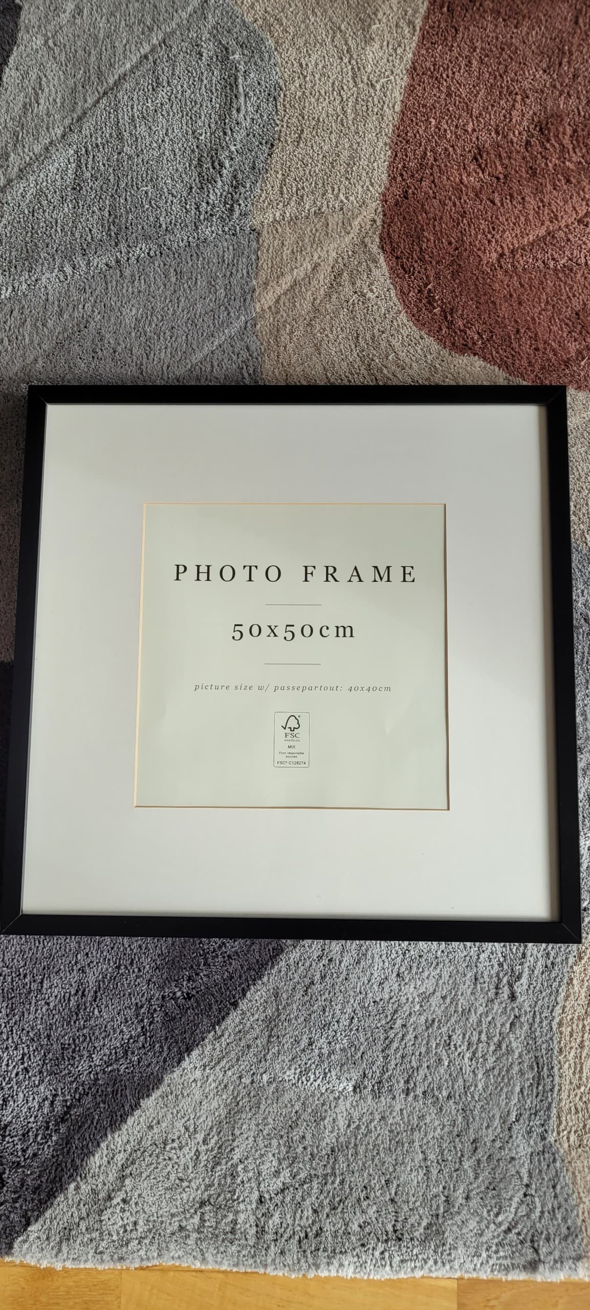 RIBBA 50×50 ram, svart, 32x32 cm