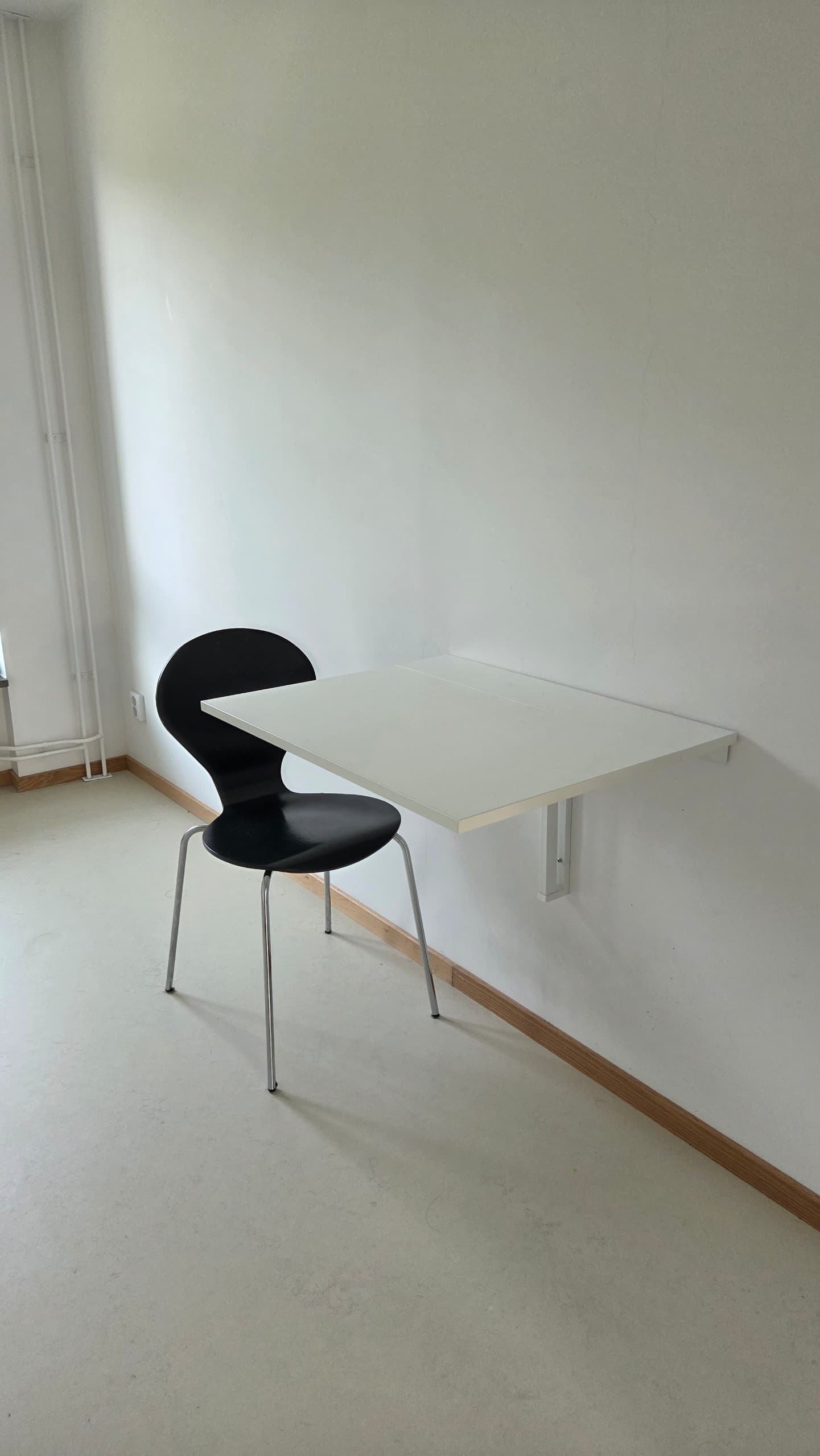 NORBERG wall-mounted drop-leaf table, white, 74x60 cm