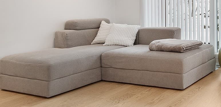JÄTTEBO 1,5-seat module with storage, Samsala grey-beige