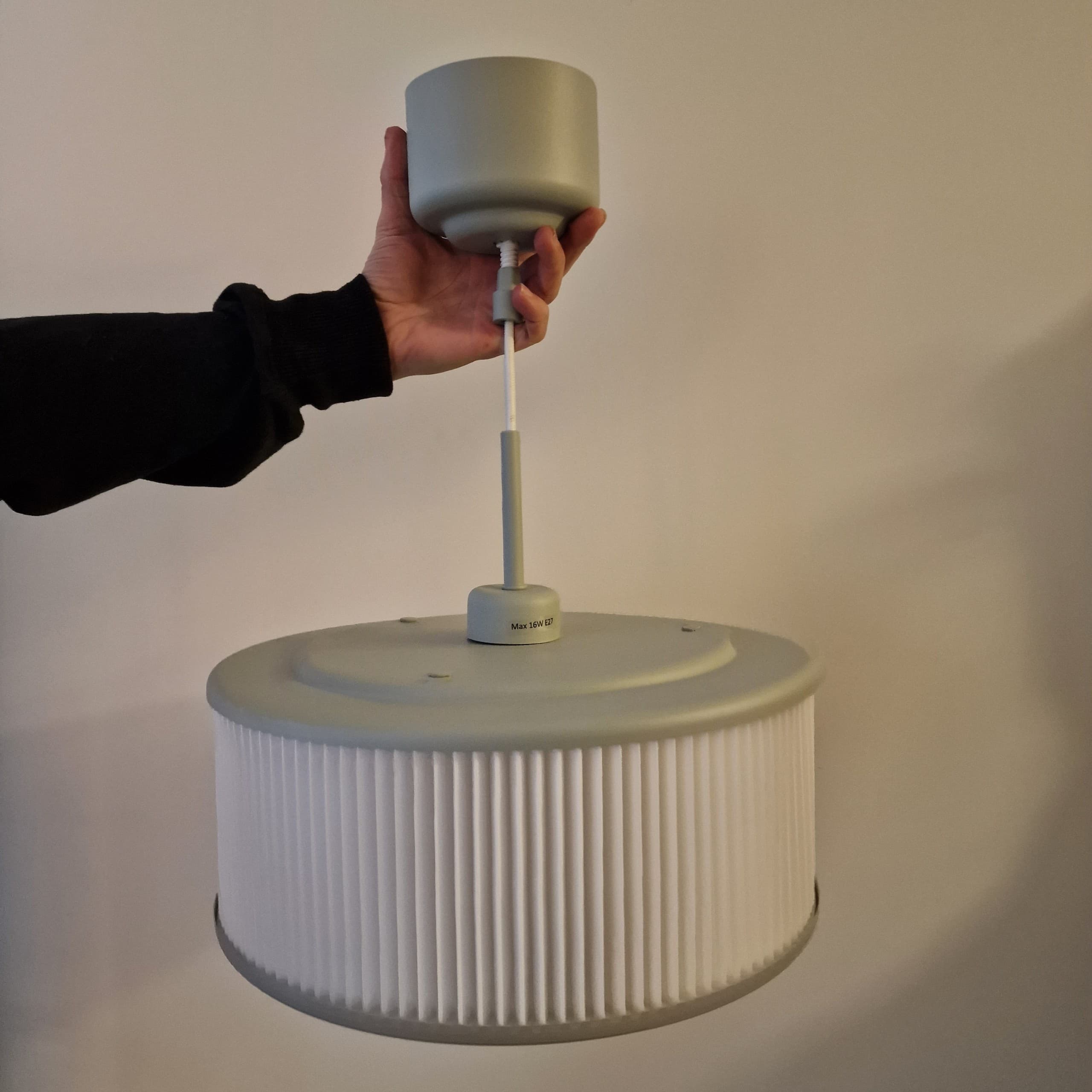 REMTÅNG pendant lamp, grey-green, 38 cm