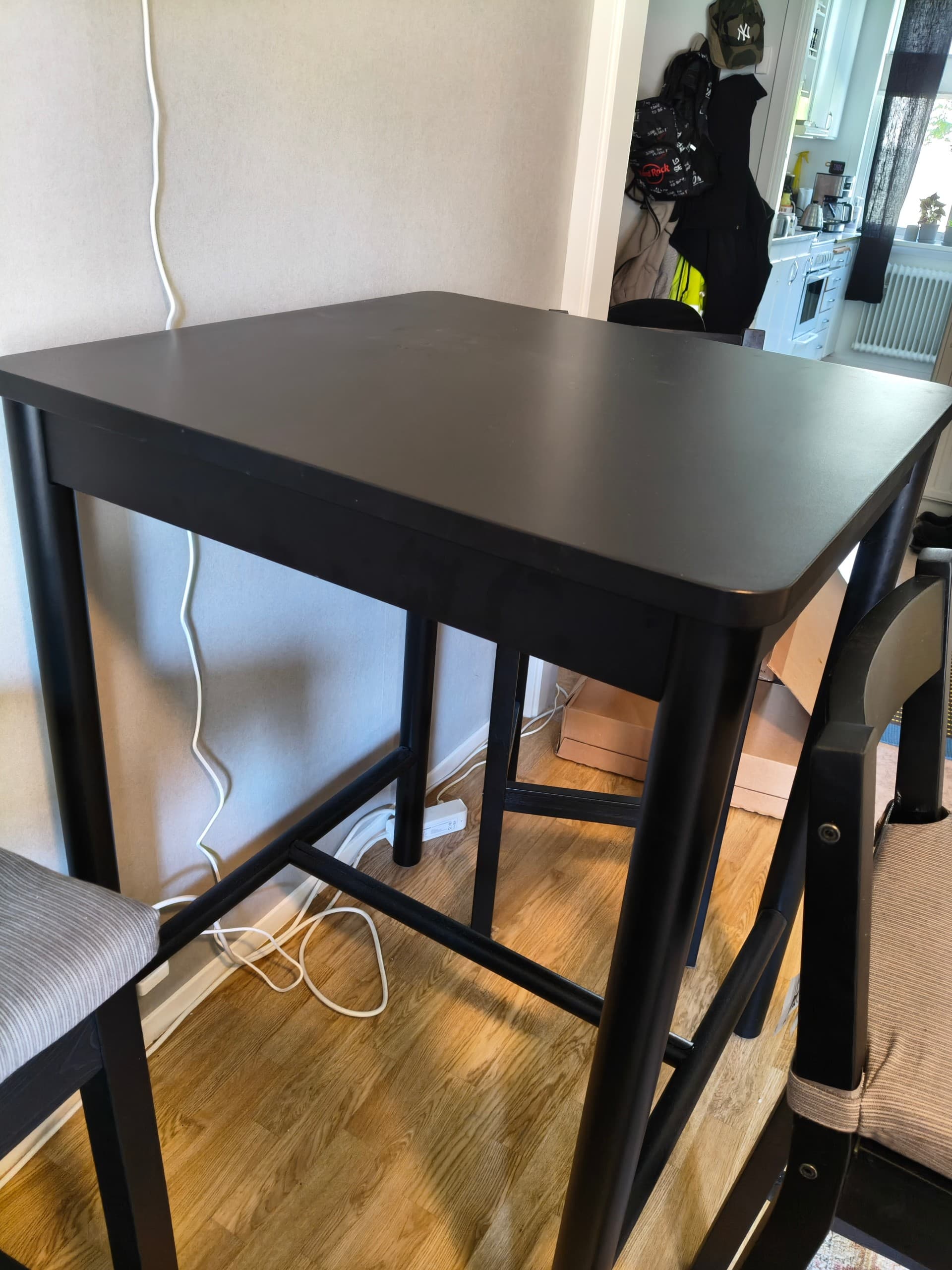RÖNNINGE bar table, black, 75x75 cm