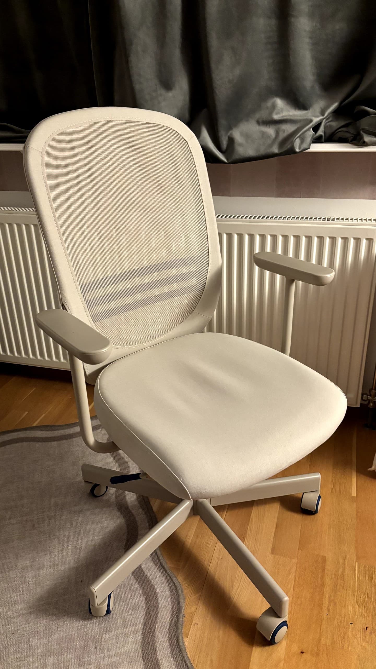 FLINTAN office chair with armrests, beige