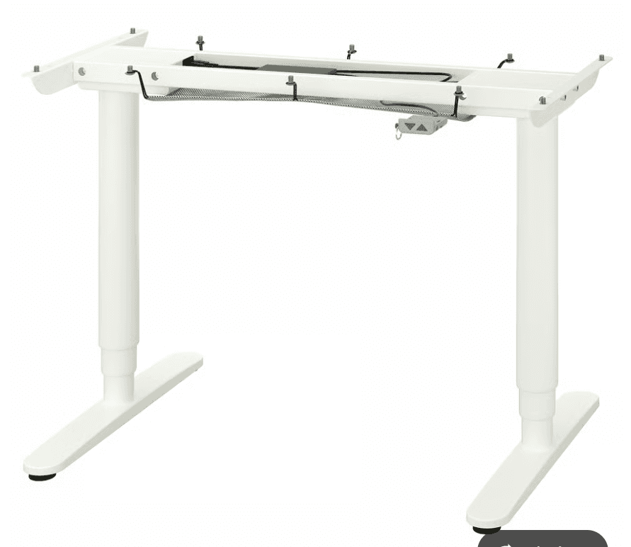 BEKANT 160X80; 2-ST Underrede sitt/stå för bordsskiva, el, vit, 160x80 cm