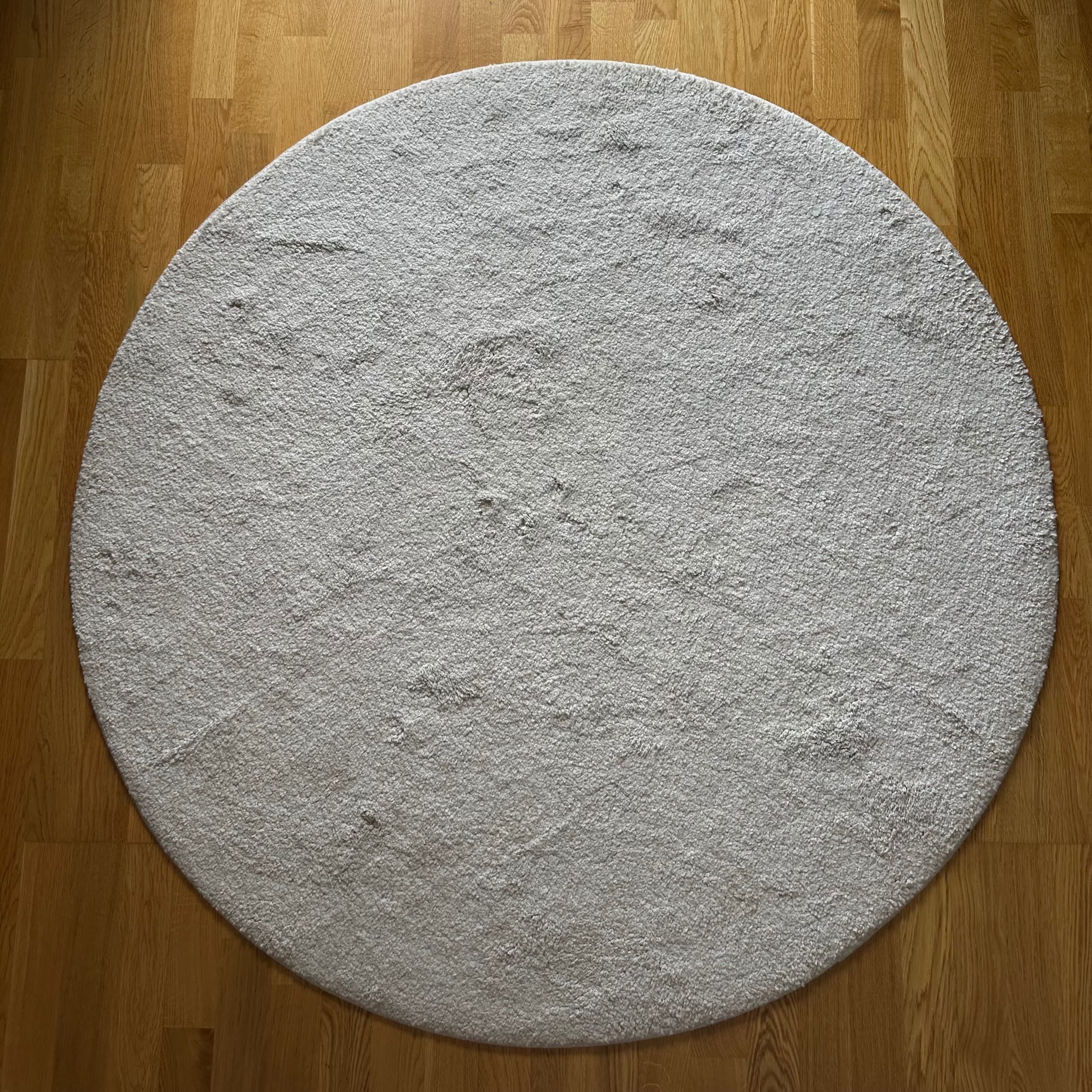 STOENSE Matta, kort lugg, off-white, Diameter: 130 cm