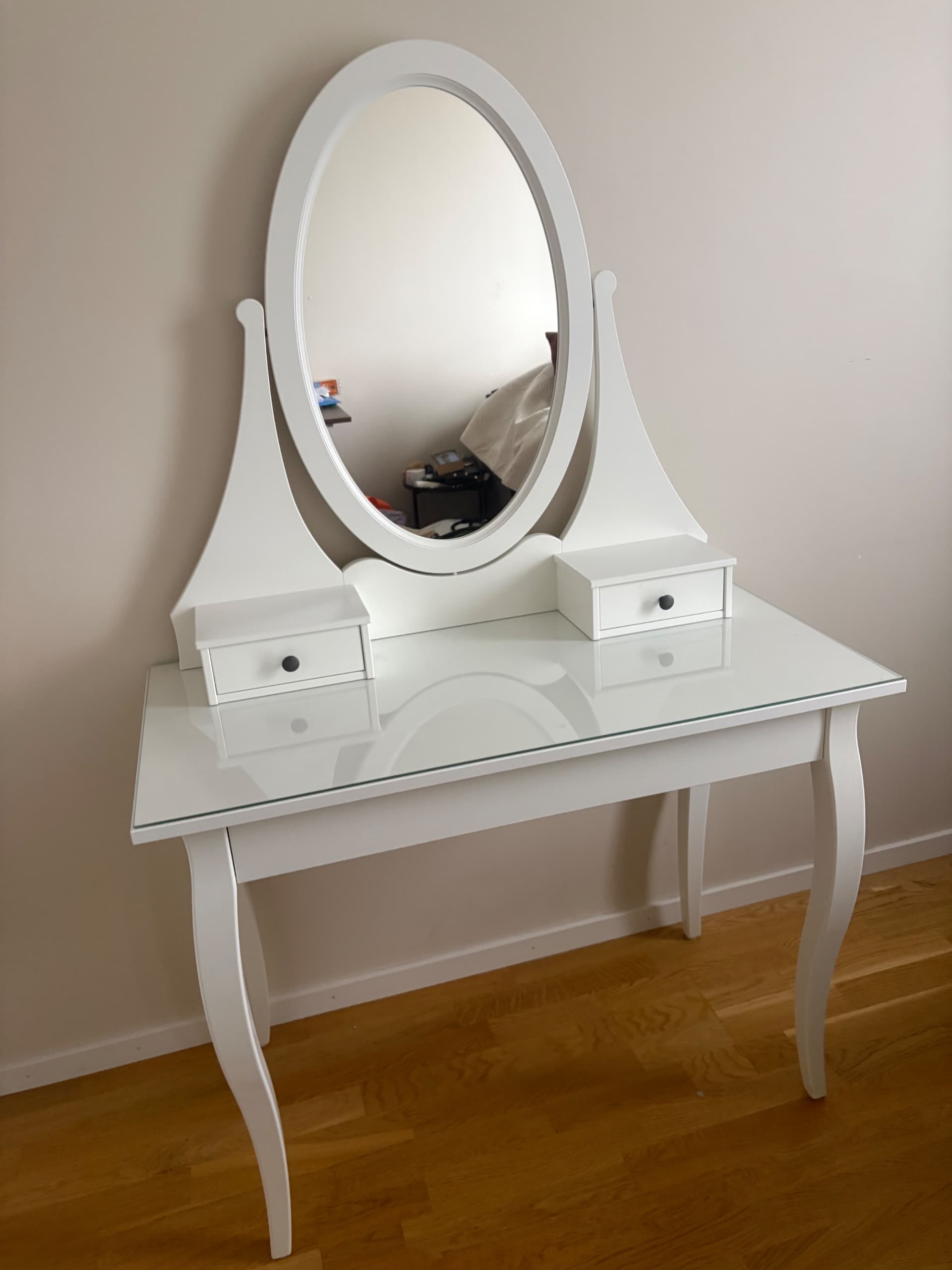 HEMNES SMINKBORD dressing table with mirror, white, 100x50 cm