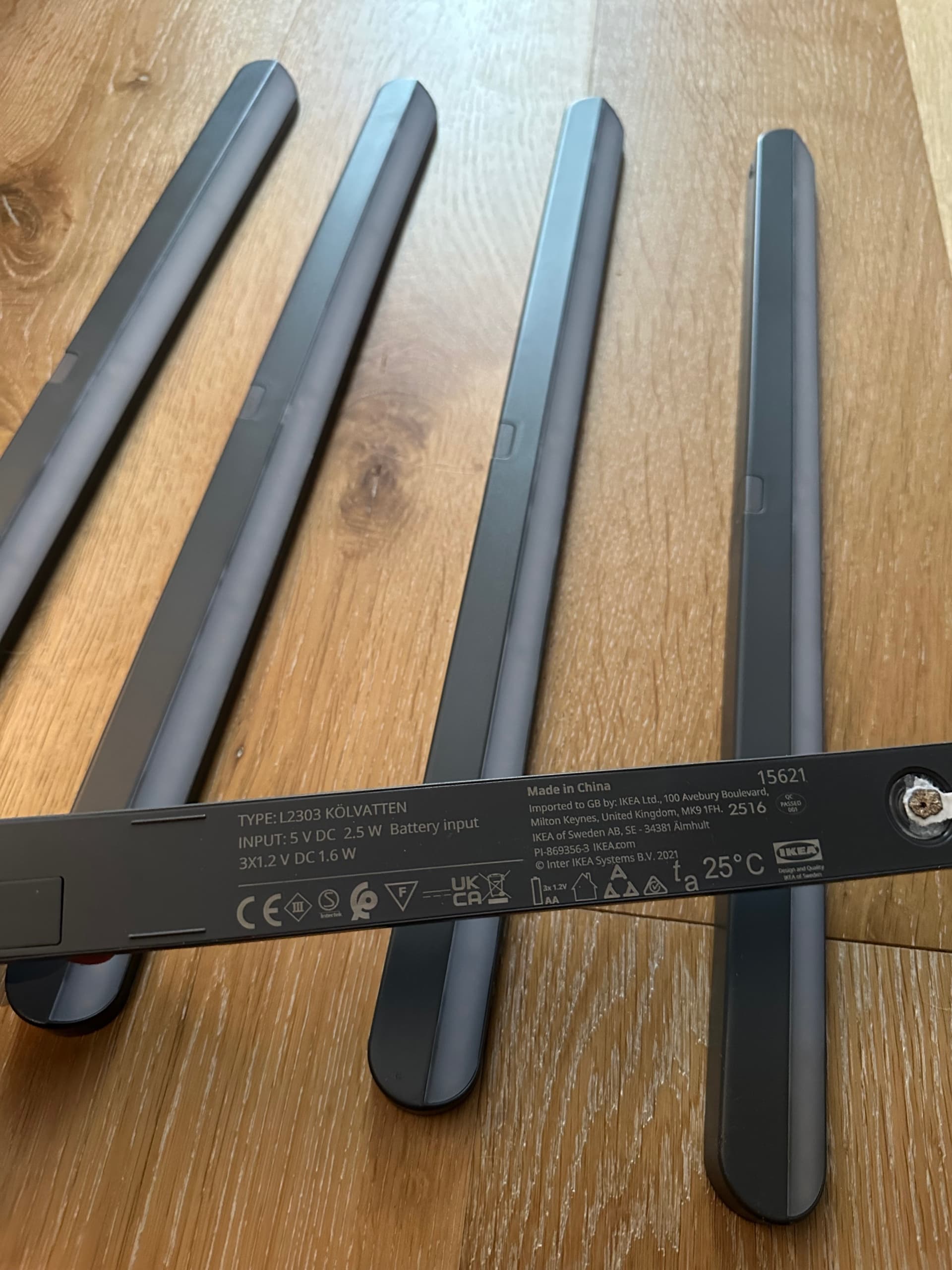 KÖLVATTEN LED lighting with sensor, grey/battery-operated, 50 cm