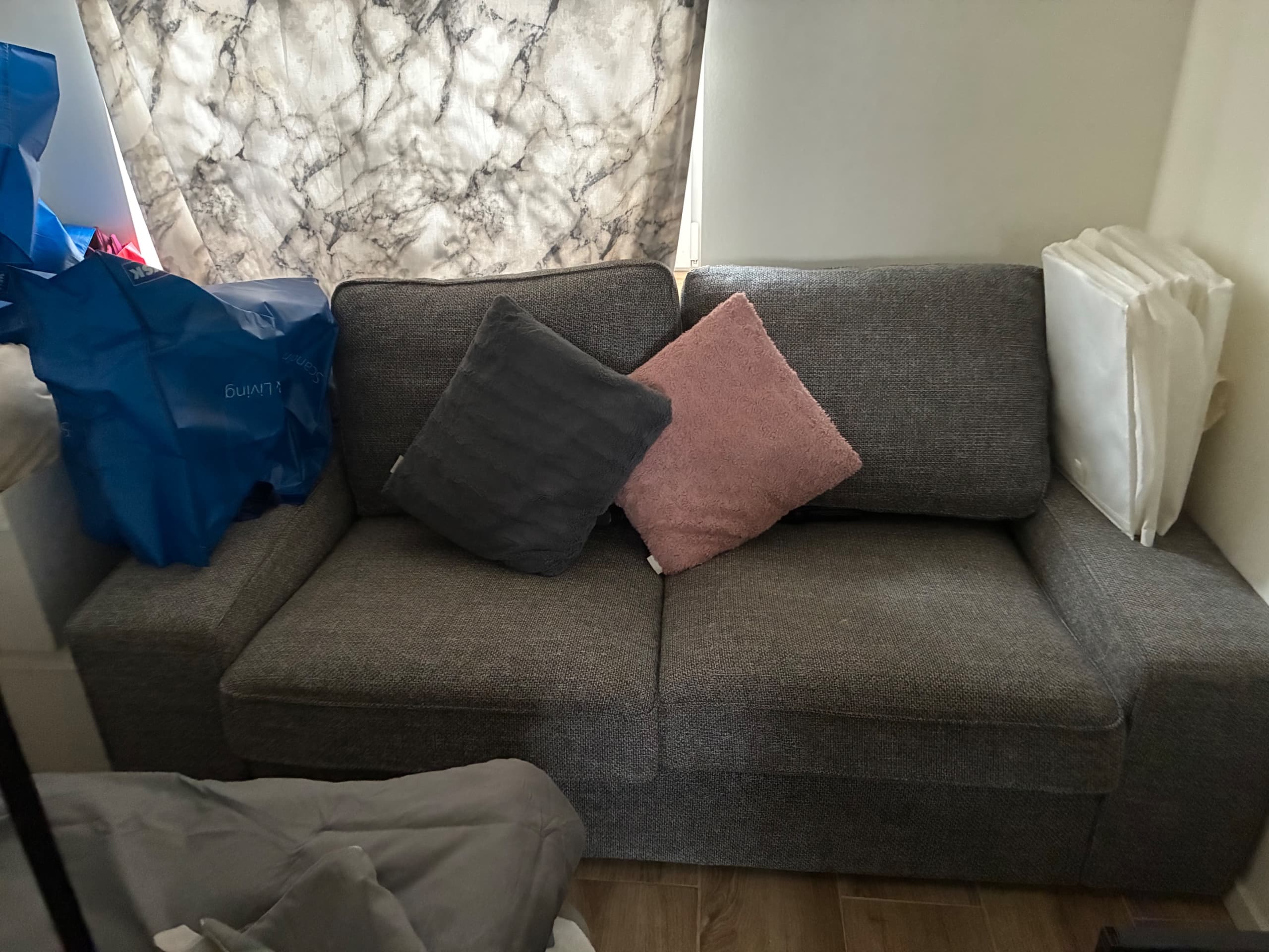 VINLIDEN 2-seat sofa, Hakebo dark grey