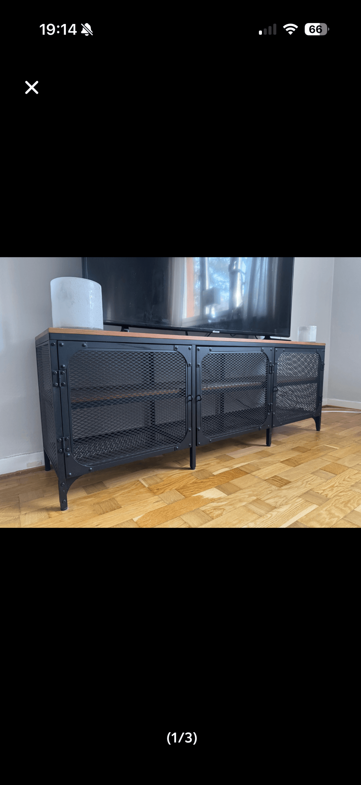 FJÄLLBO Tv-bänk, svart, 150x36x54 cm