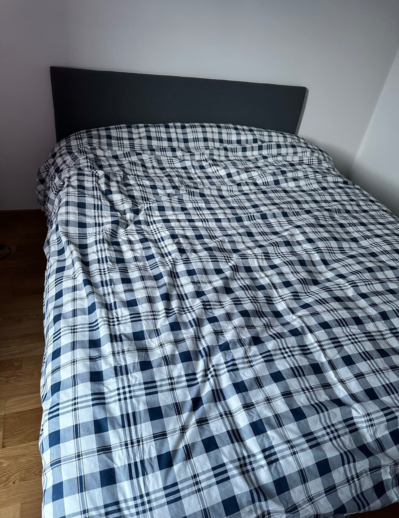 SÄBÖVIK kontinentalsäng, fast/Vissle grå, 160x200 cm