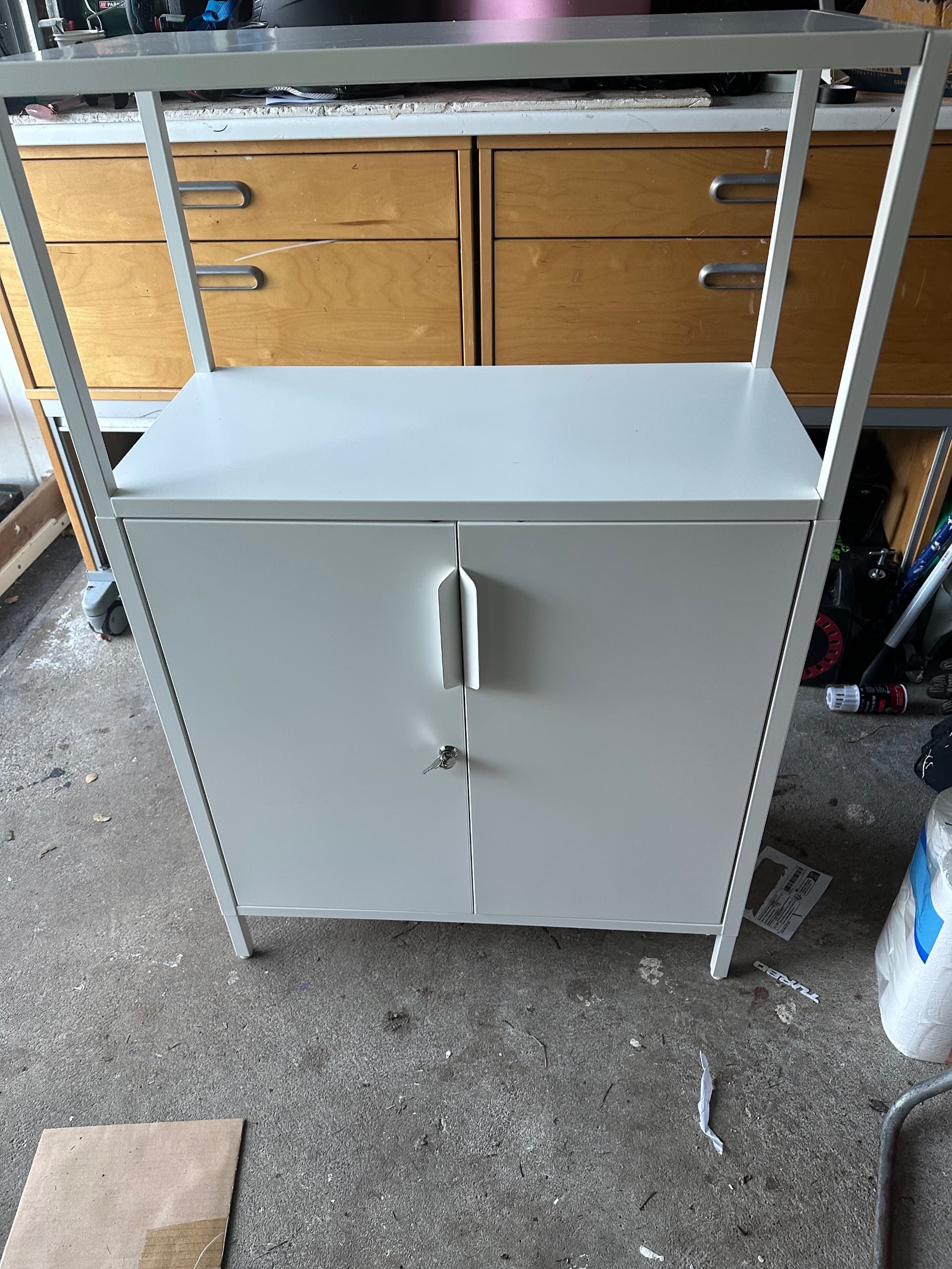 TROTTEN cabinet with doors, white, 70x35x110 cm
