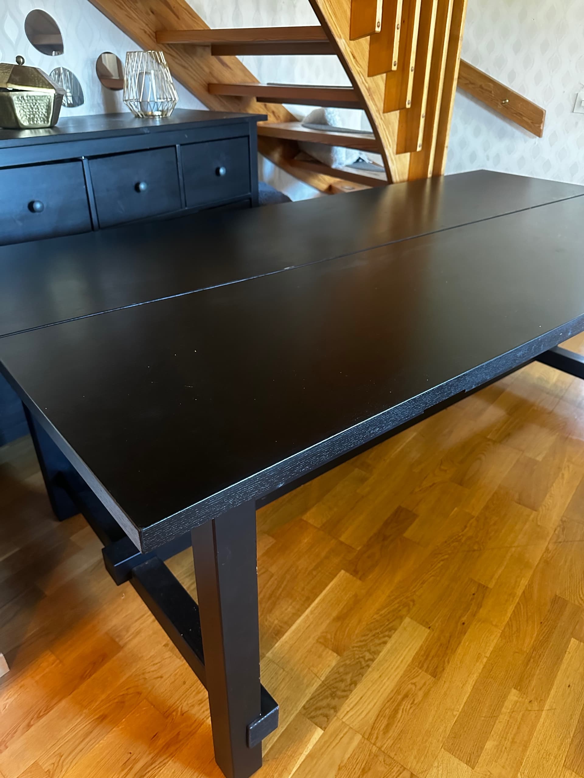NORDVIKEN extendable table, black, 210/289x105 cm