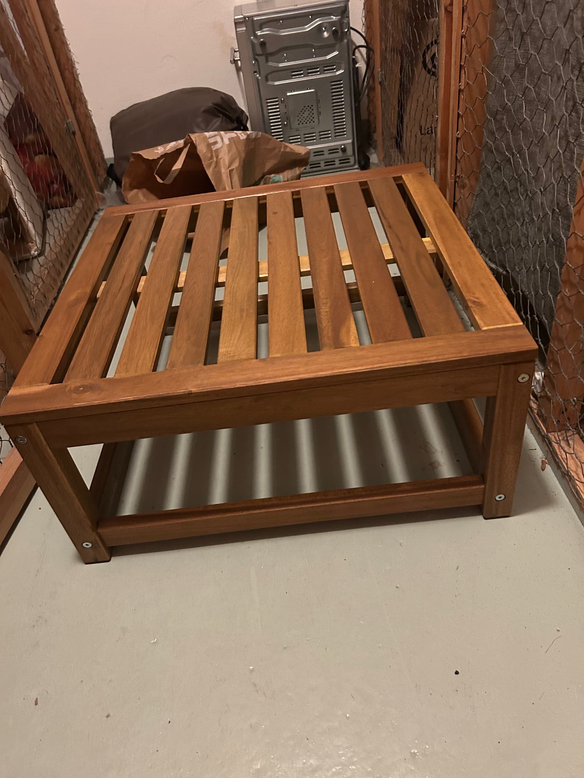 NÄMMARÖ sittsek till modulsoffa, utomhus, ljusbrunlaserad, 63x63 cm
