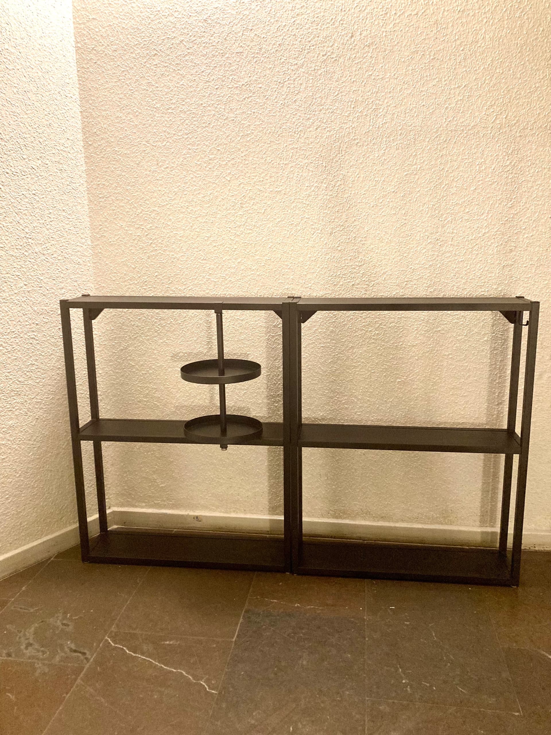 ENHET wall frame with shelves, anthracite, 40x15x75 cm