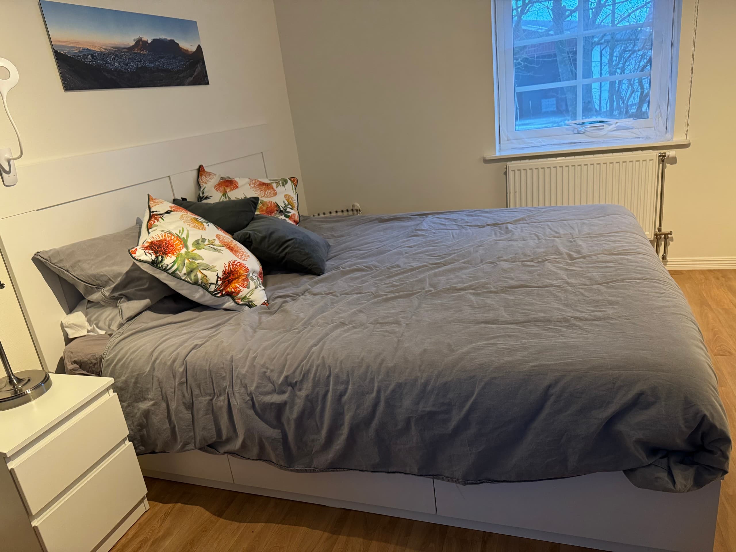 NORDLI Sängstomme med förvaring, vit, 180x200 cm