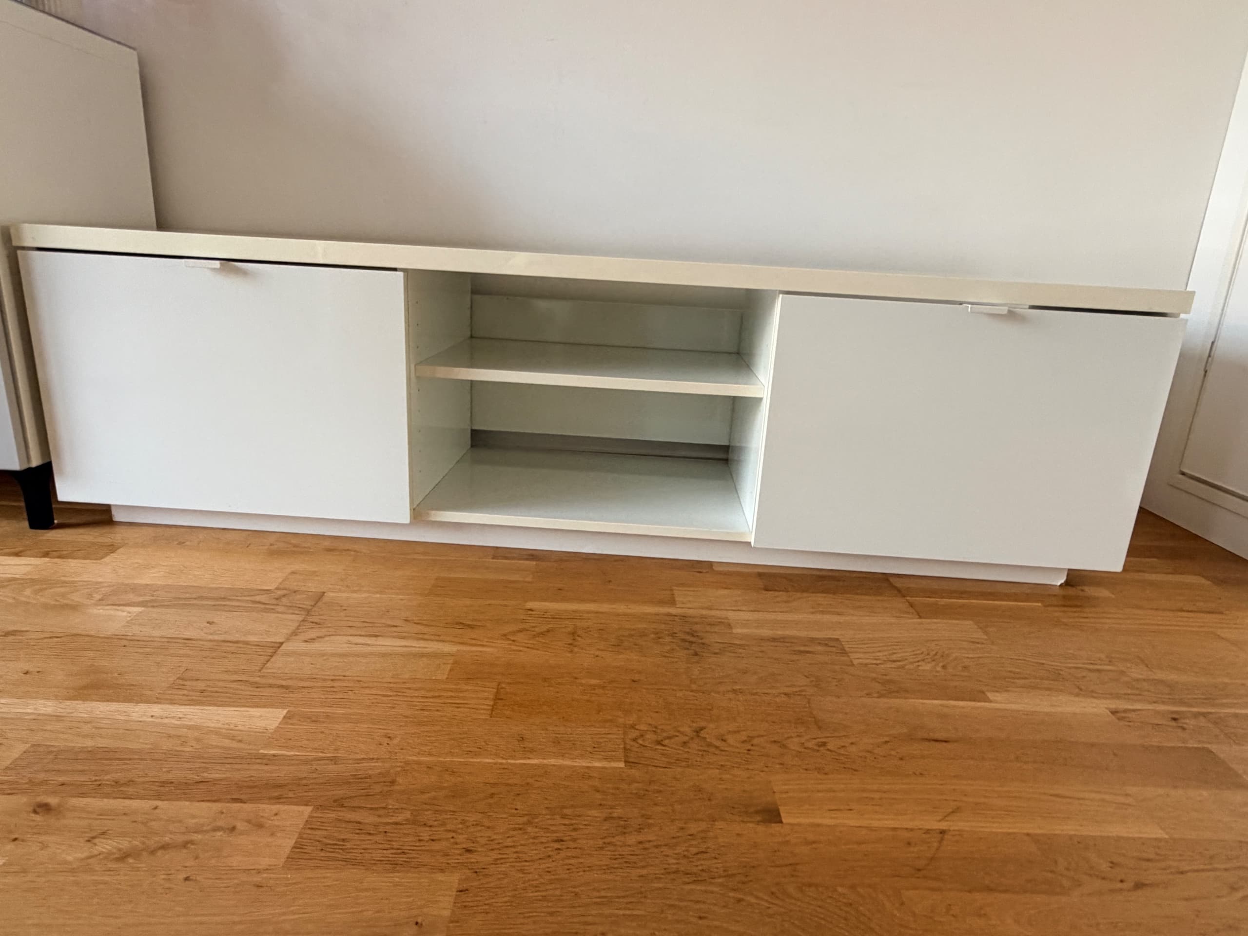 TV BENCH BYÅS Tv-bänk, högglans vit, 160x42x45 cm