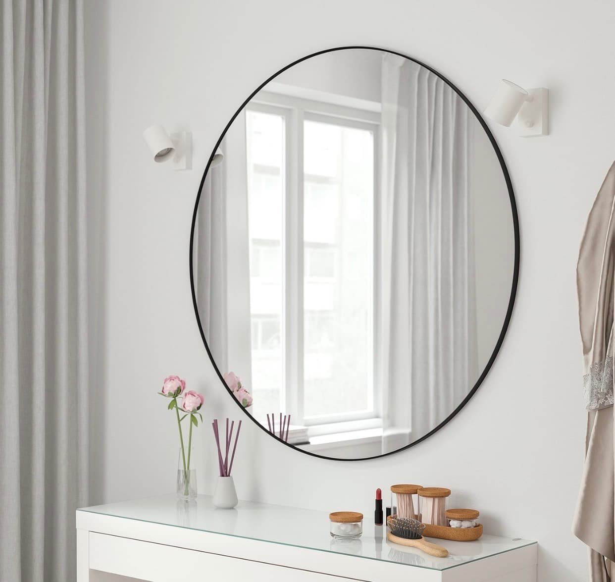 LINDBYN spegel, svart, 110 cm