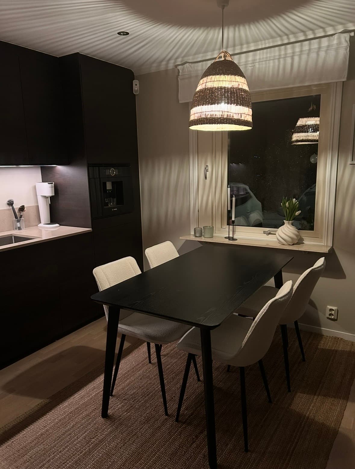 LISABO / LISABO table and 4 chairs, ash veneer/ash, 140x78 cm
