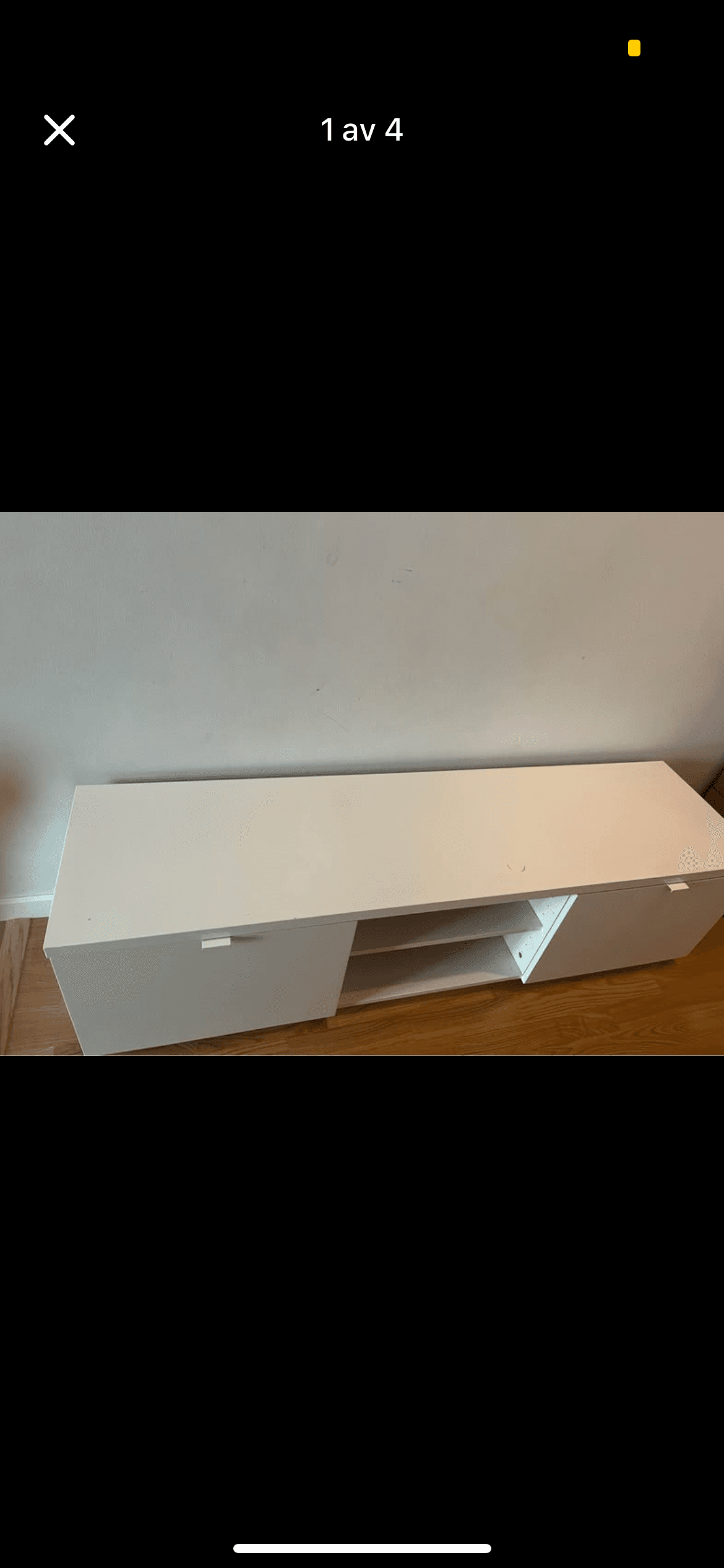 BYÅS Tv-bänk, högglans vit, 160x42x45 cm
