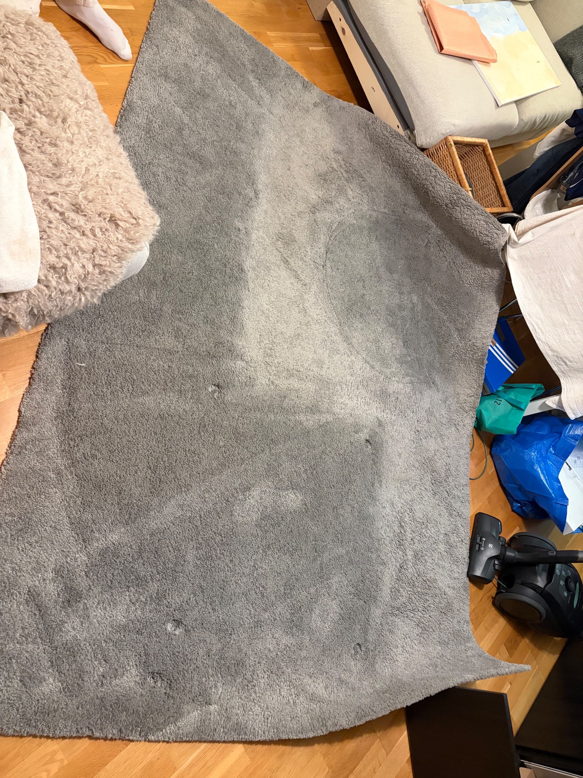 STOENSE rug, low pile, medium grey, 170x240 cm