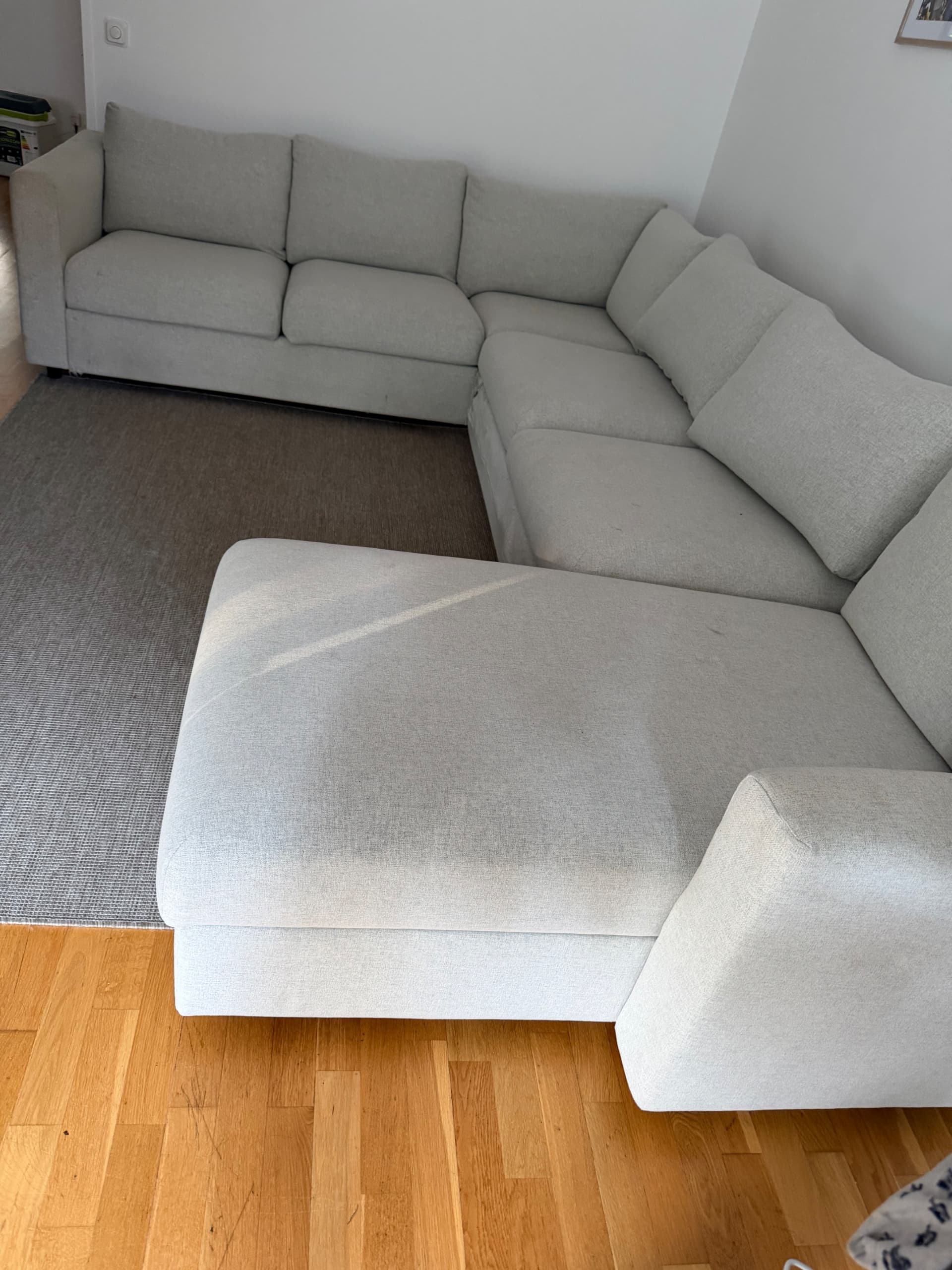 VIMLE cvr crnr sofa, 5-seat w chaise lng, Gunnared beige