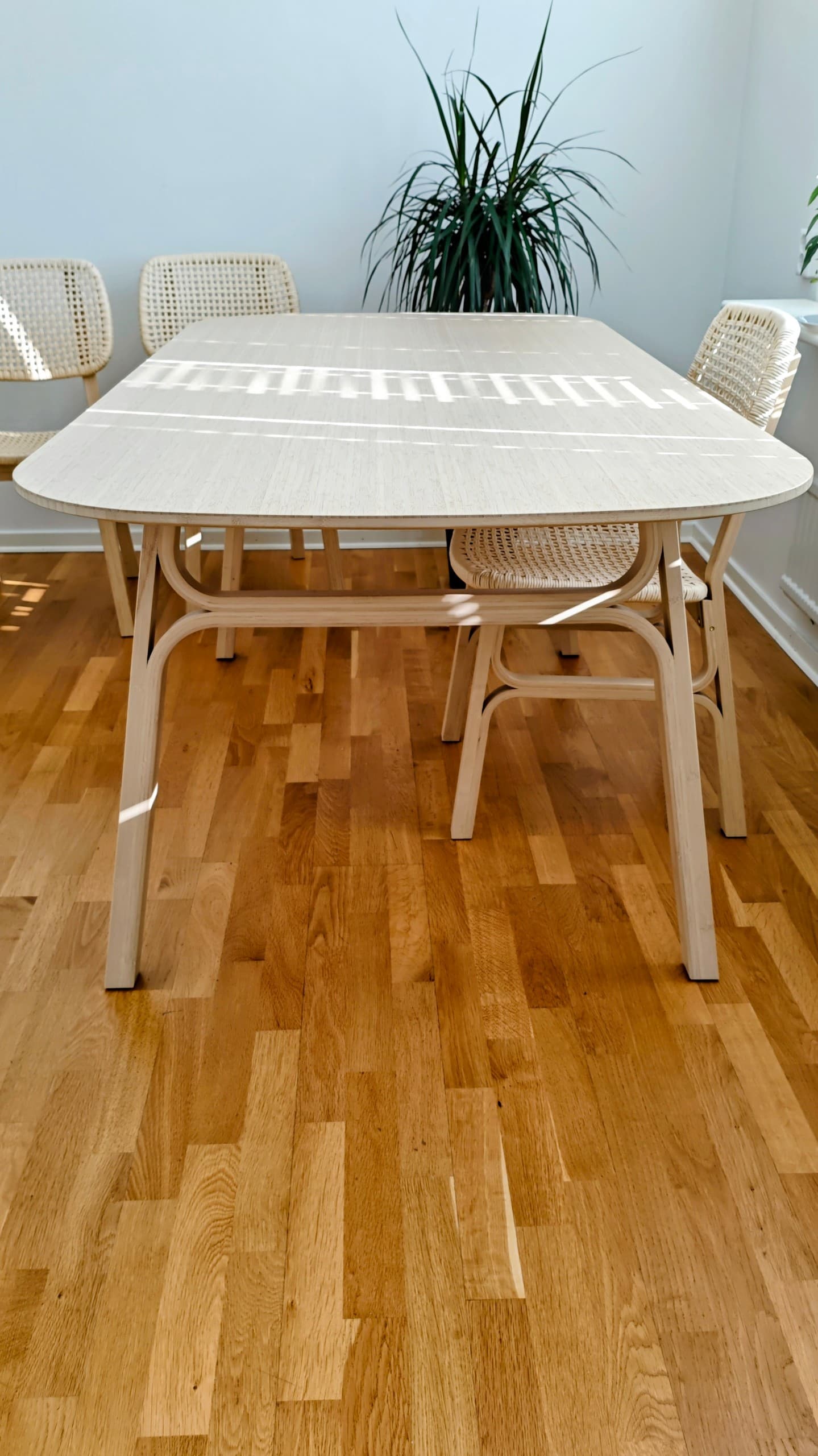 VOXLÖV dining table, light bamboo, 180x90 cm