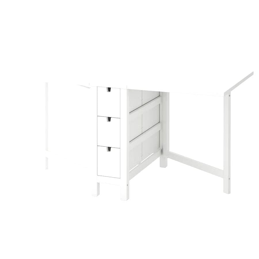 NORDEN gateleg table, white, 26/89/152x80 cm