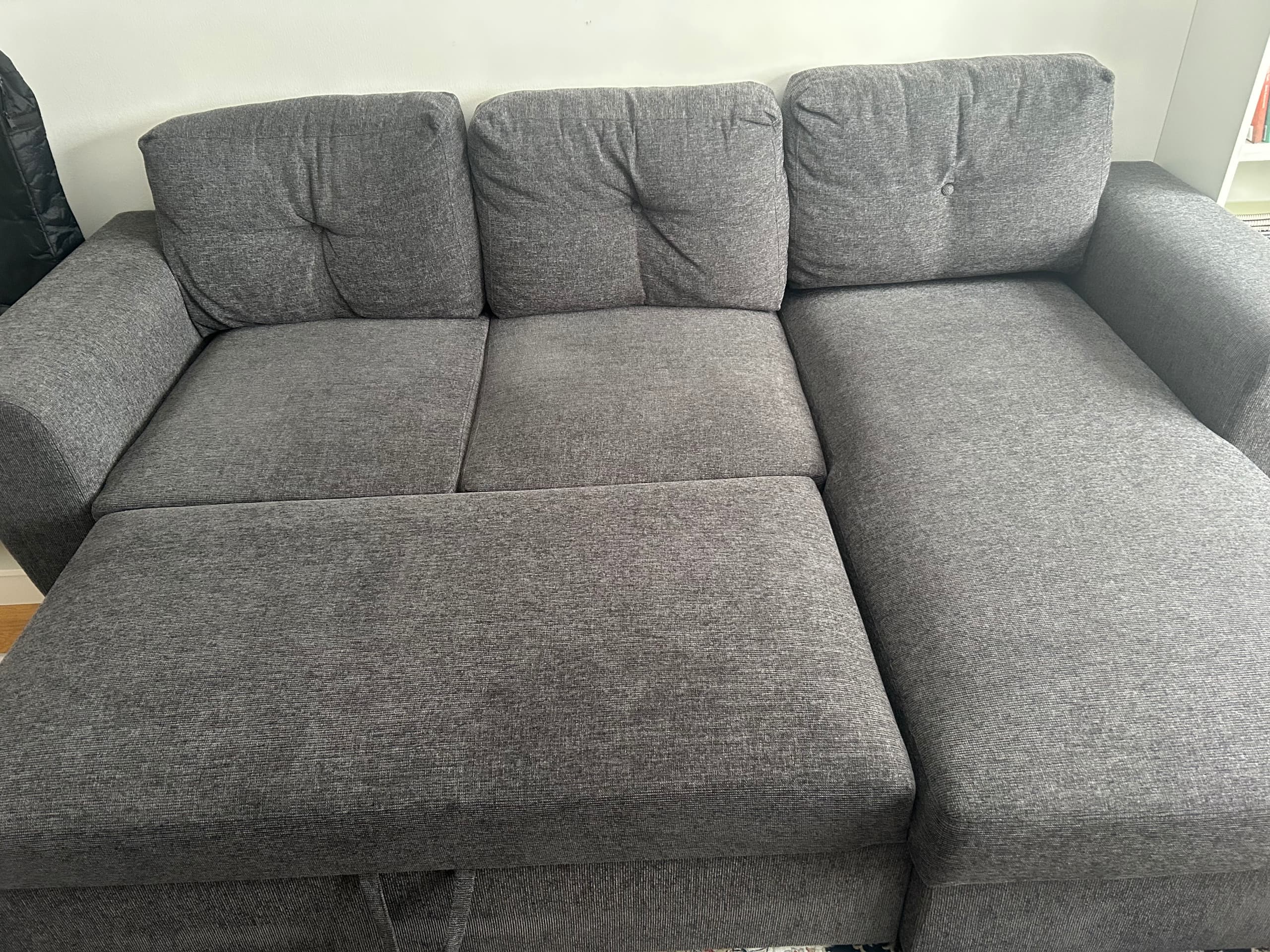 VINLIDEN 3-seat sofa with chaise longue, Hakebo beige