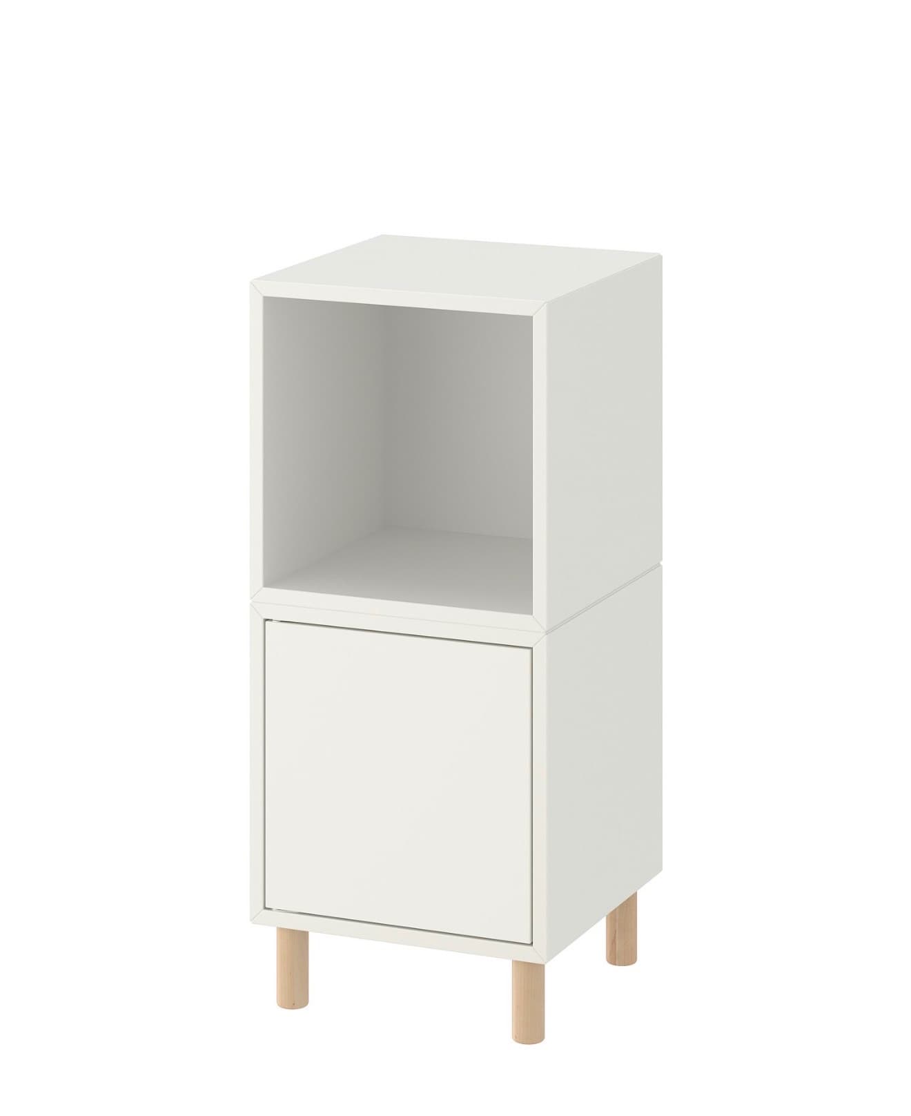EKET cabinet combination with legs, white/wood, 35x35x80 cm