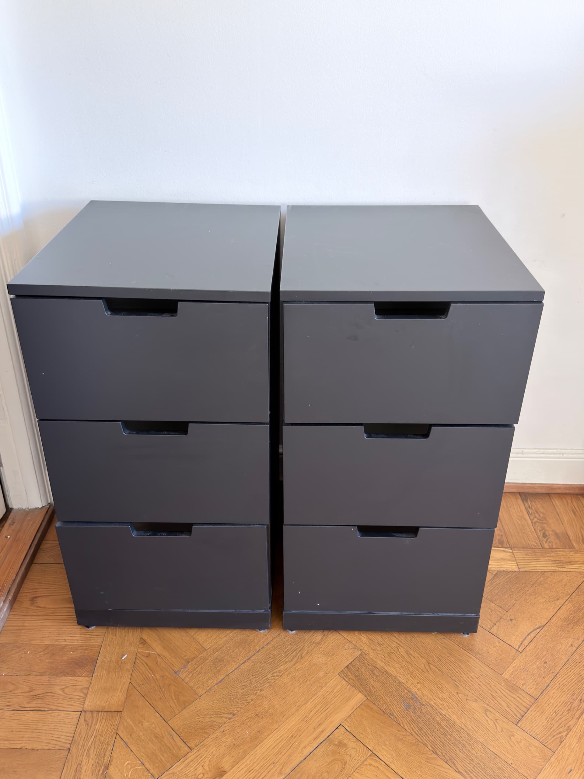 NORDLI byrå med 3 lådor, antracit, 40x76 cm