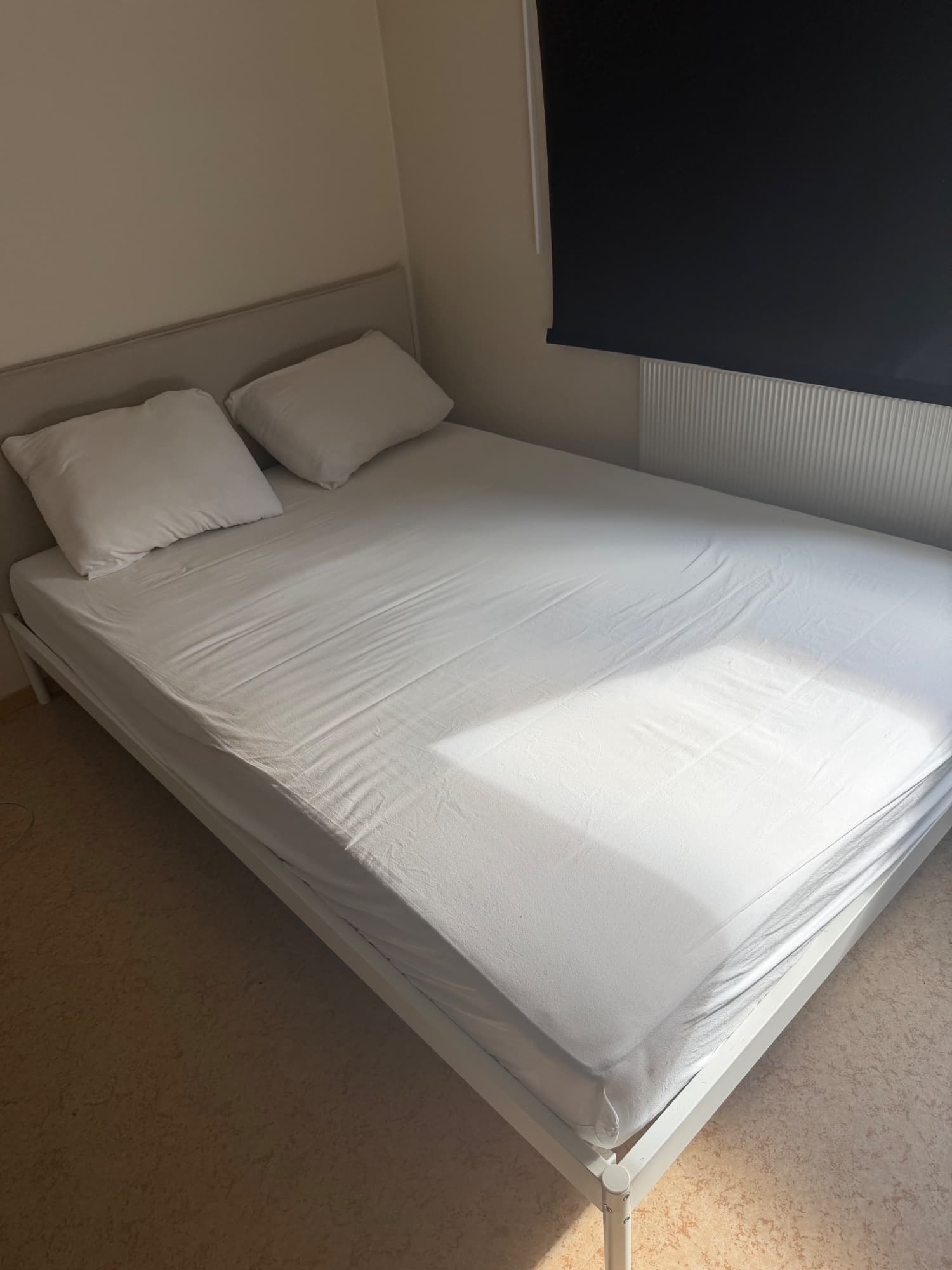 KLEPPSTAD sängstomme, vit/Vissle beige, 140x200 cm