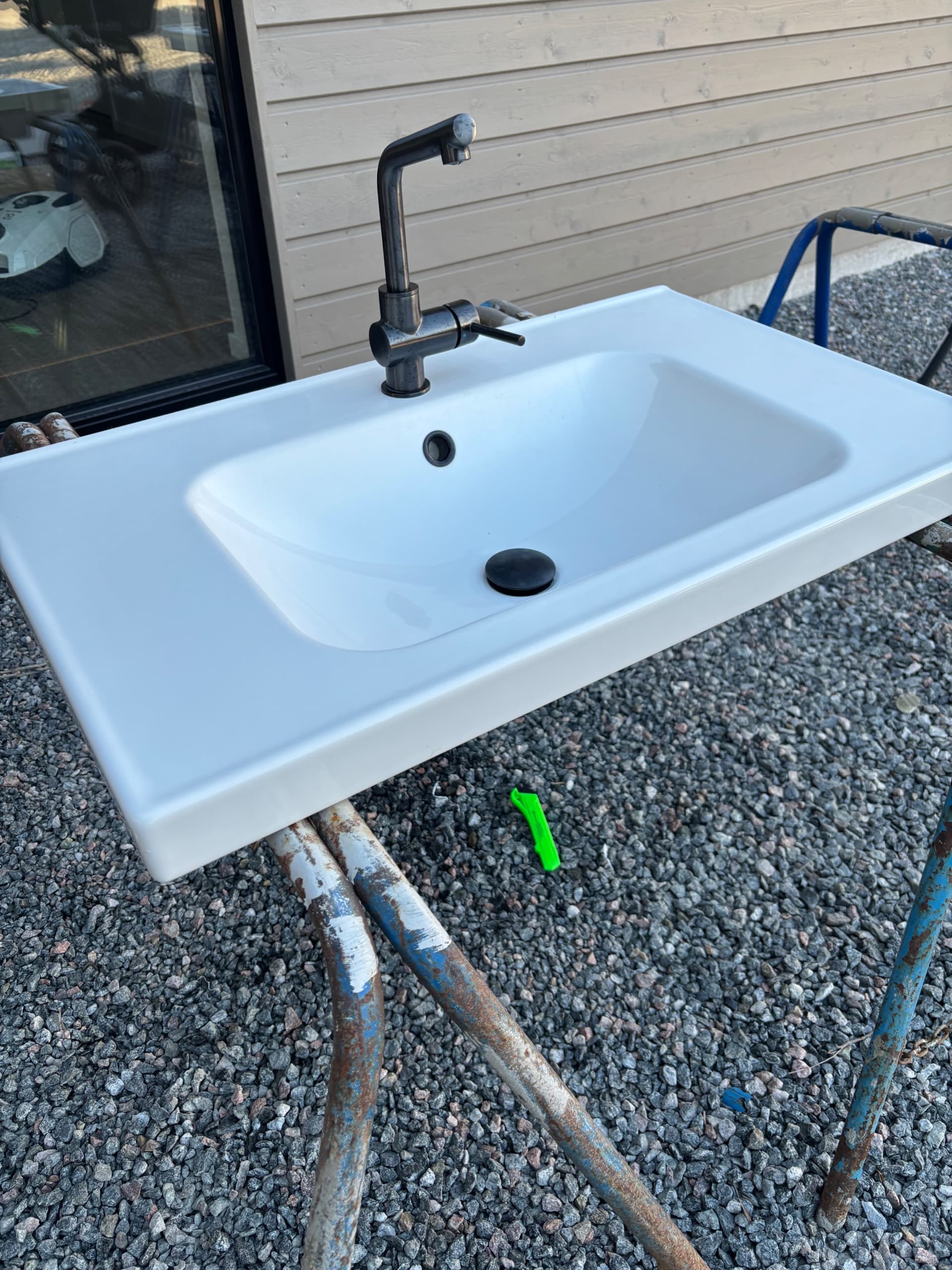 ORRSJÖN wash-basin with water trap, white, 82x49 cm