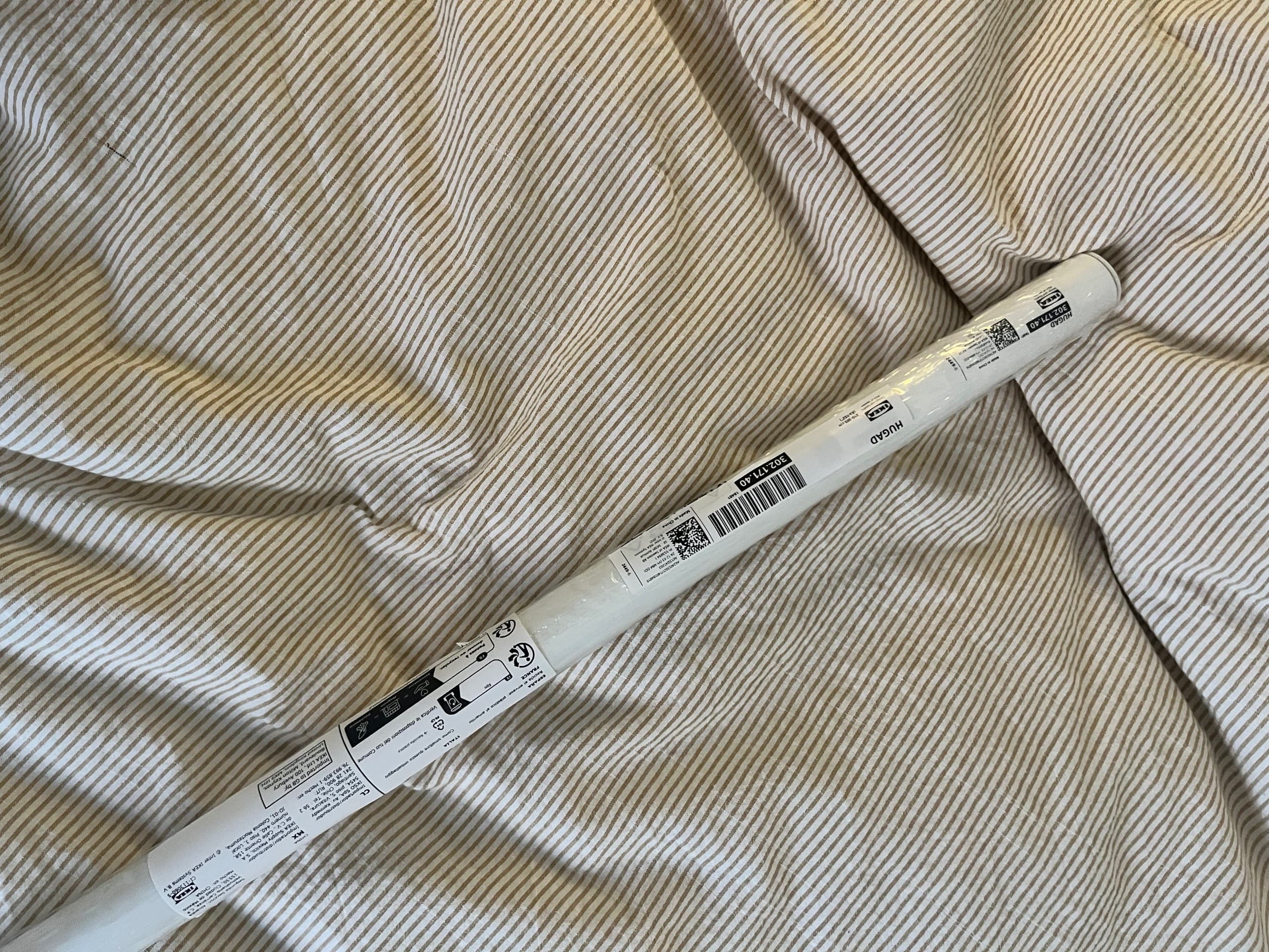 HUGAD curtain rod, white, 210-385 cm