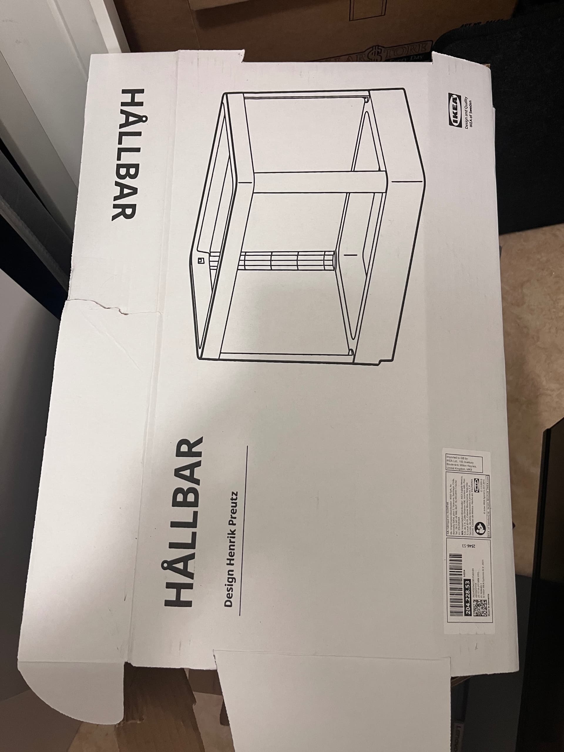 HÅLLBAR pull-out frame for waste sorting, light grey