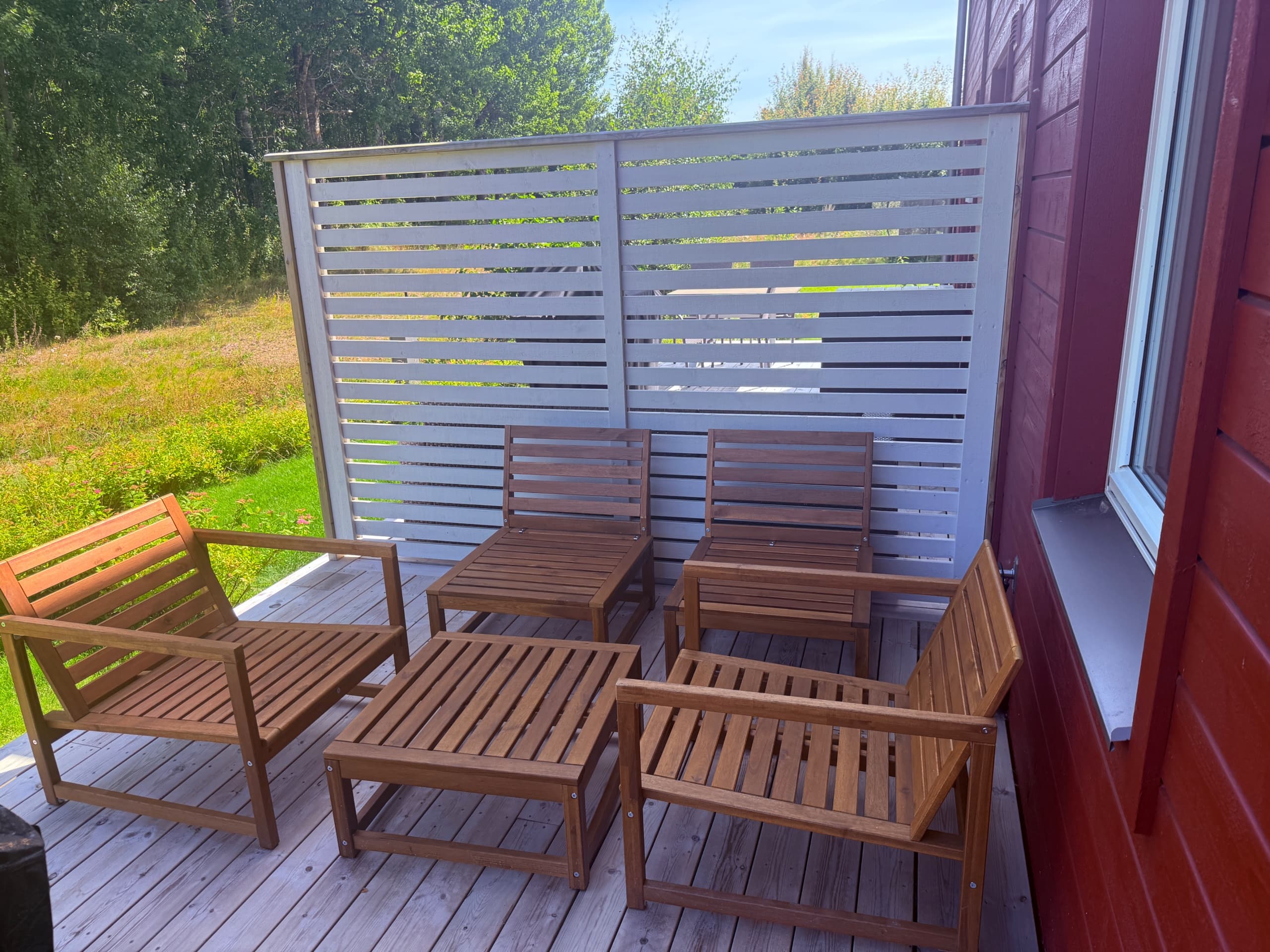 NÄMMARÖ lounge chair, outdoor, light brown stained
