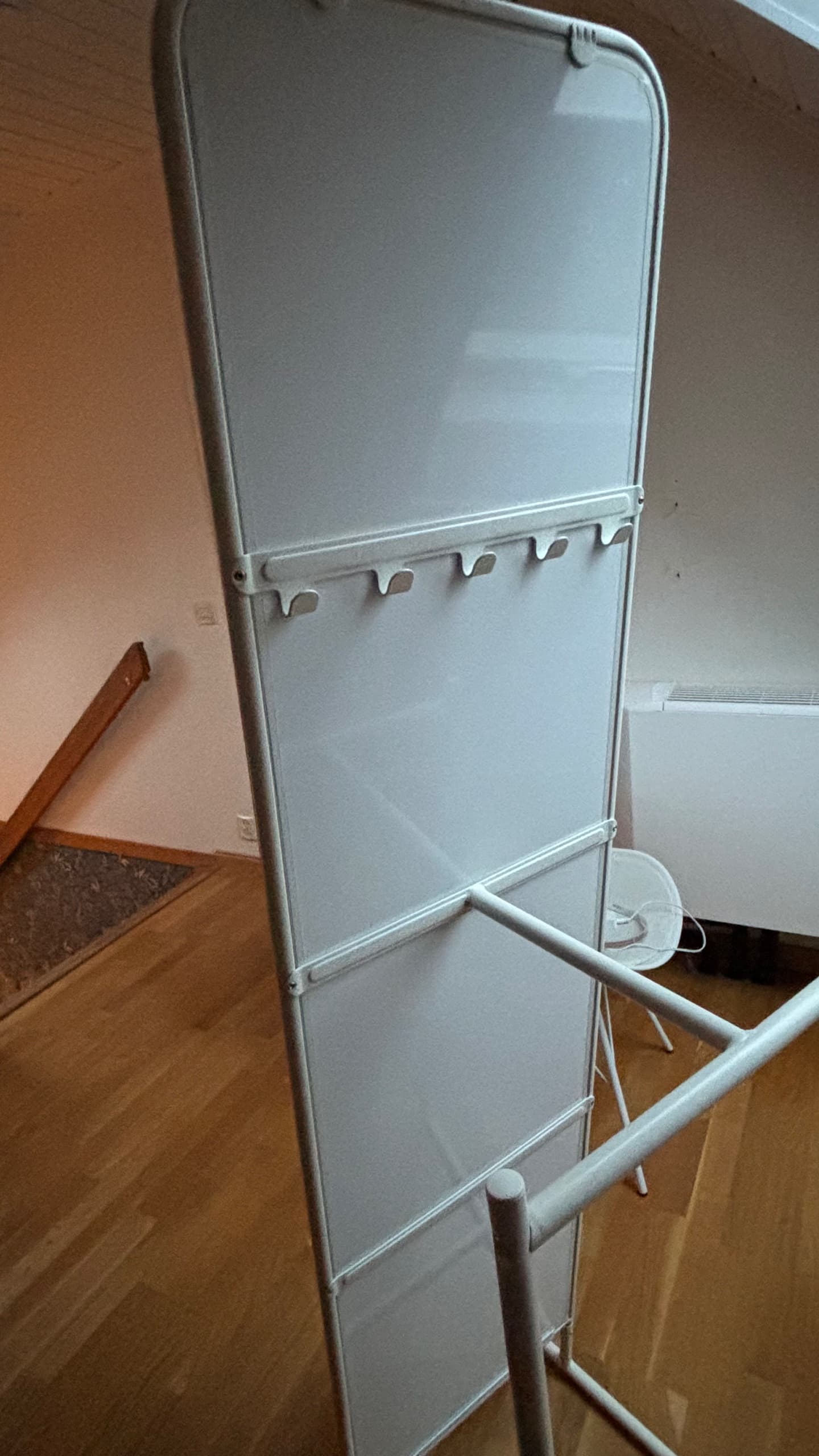 KNAPPER standing mirror, white, 48x160 cm