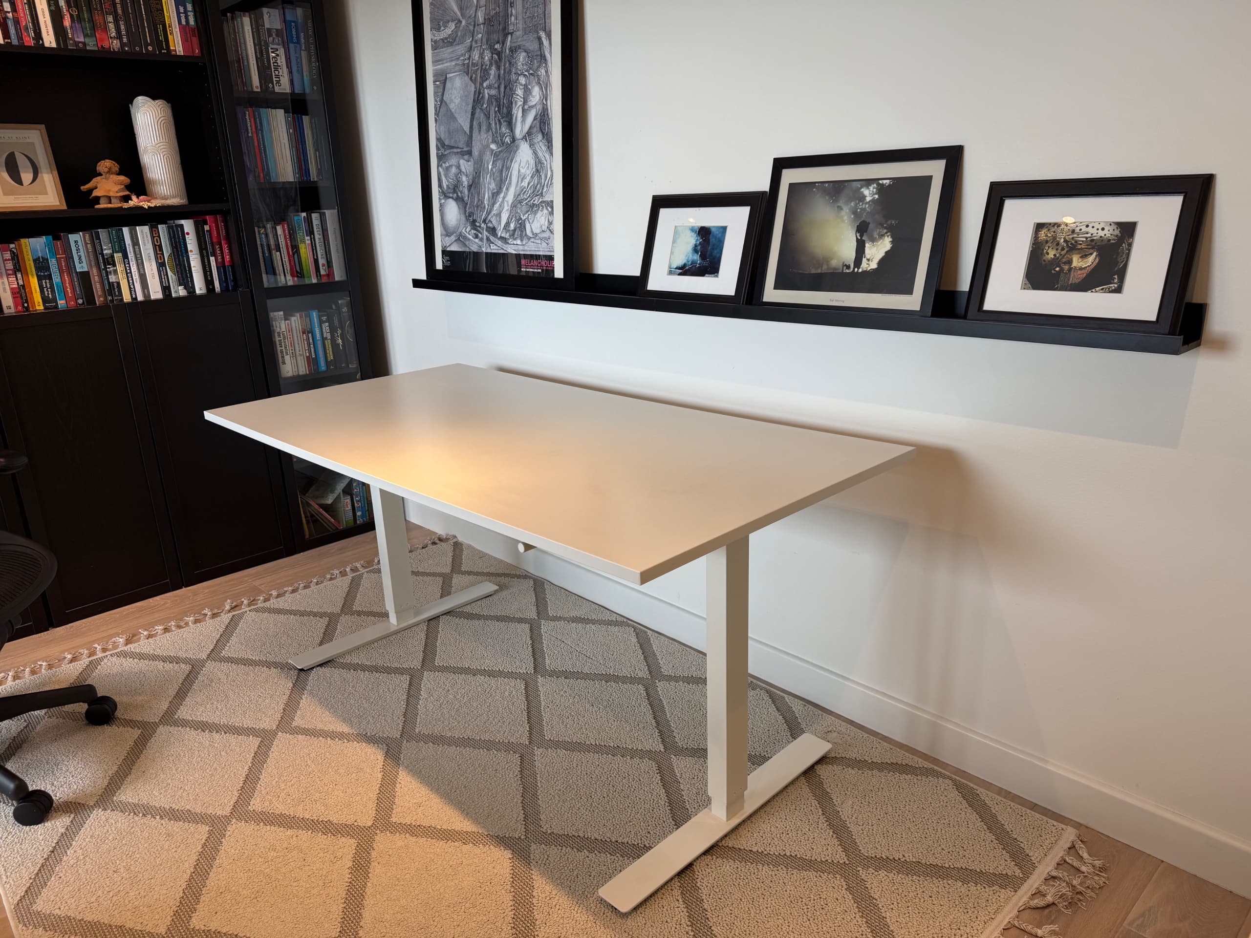 TROTTEN desk sit/stand, white, 120x70 cm
