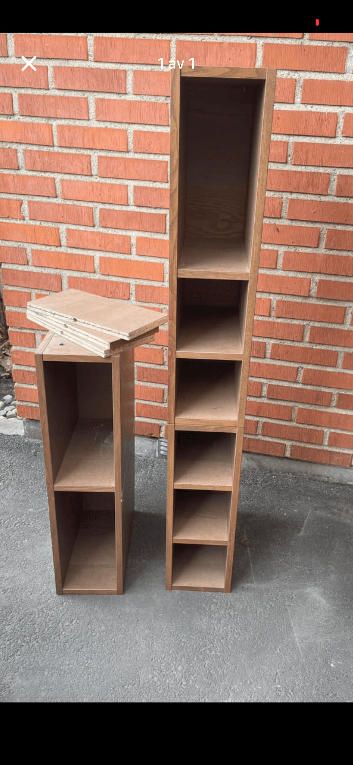 VADHOLMA Öppen förvaring, brun, betsad ask, 20x37x80 cm