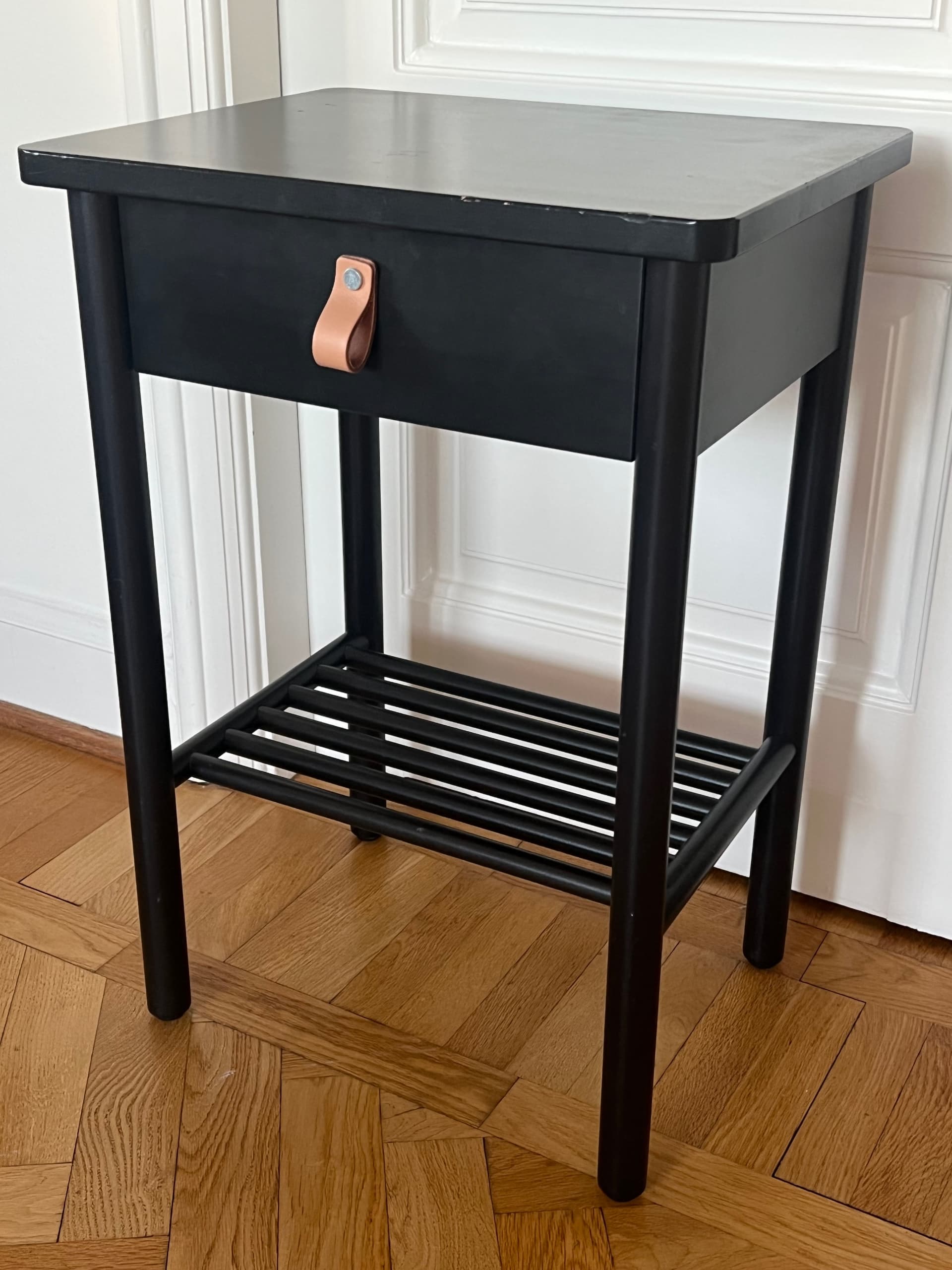 BJÖRKSNÄS bedside table, birch, 48x38 cm