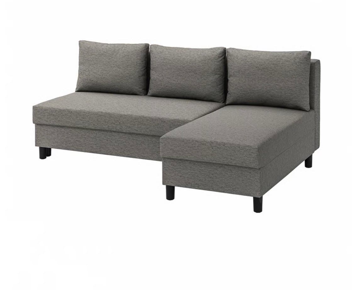 ÄLVDALEN 3-sits bäddsoffa med schäslong, Knisa gråbeige