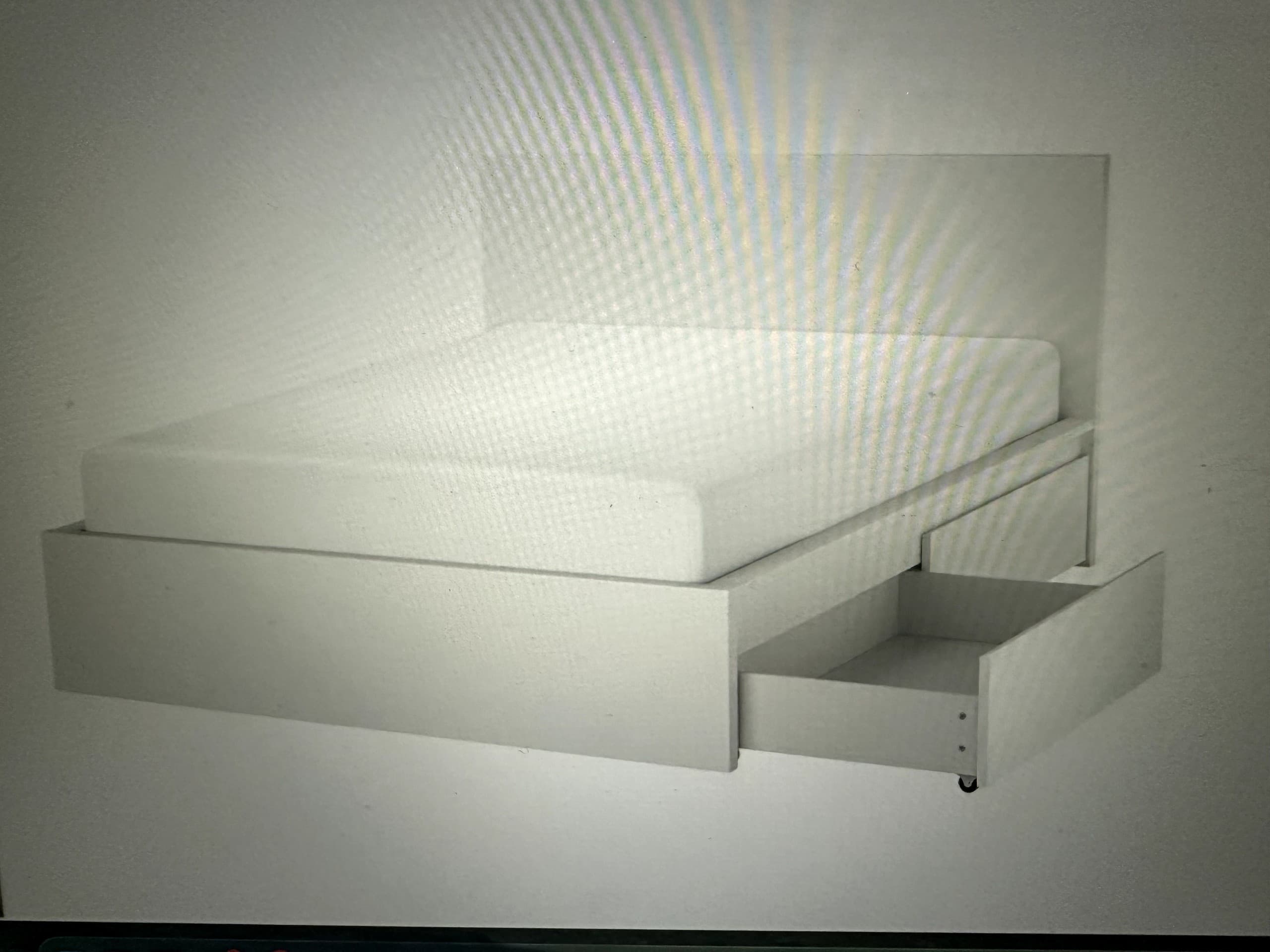 MALM bed frame, high, w 2 storage boxes, white, 140x200 cm