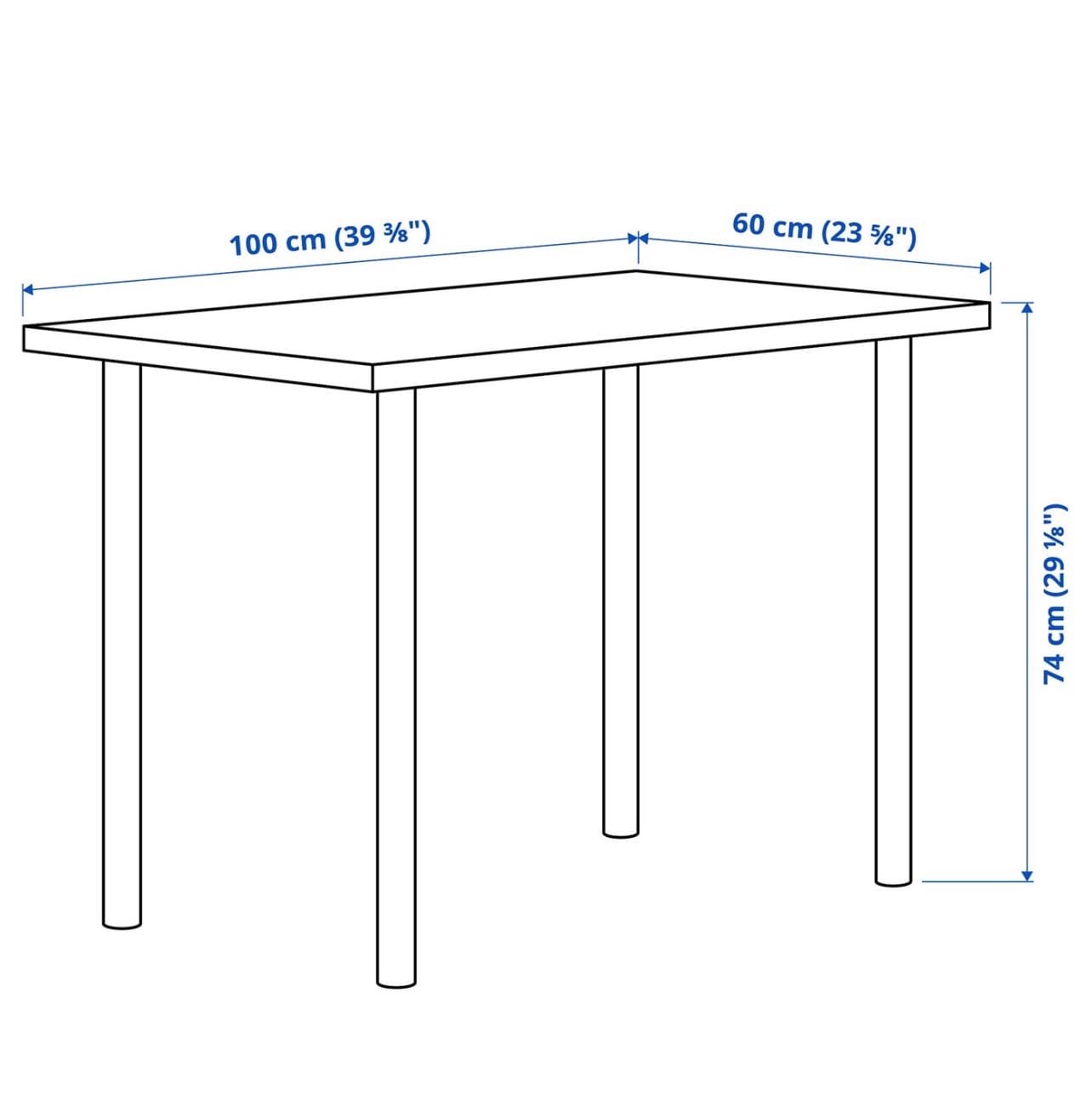 LINNMON / ADILS table, white, 100x60 cm